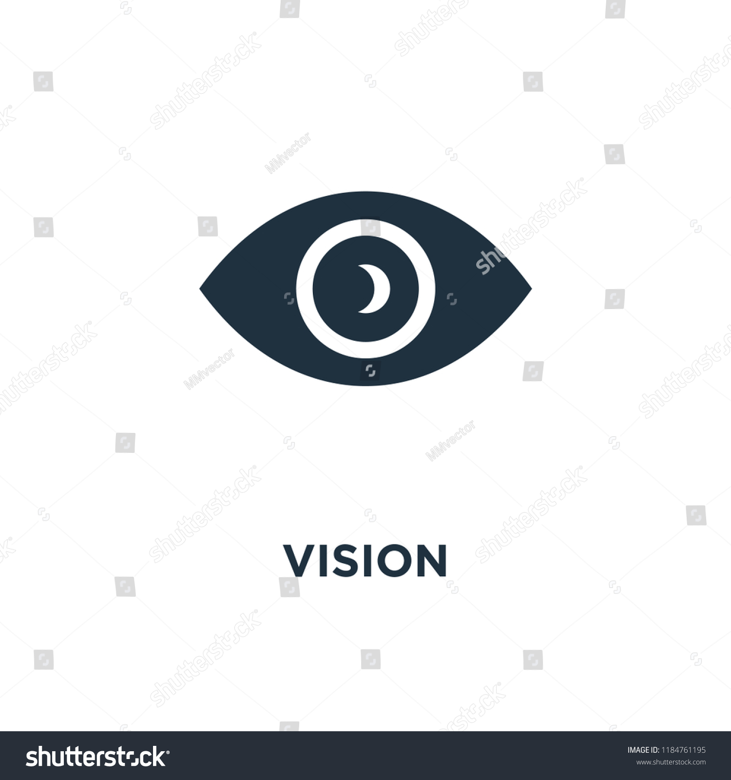 Vision Icon Black Filled Vector Illustration Stock Vector (royalty Free 