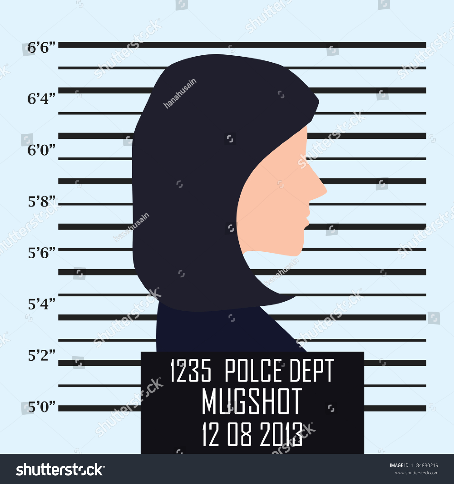 Mugshot Criminal Line Centimeter Scale Background Stock Vector (Royalty ...