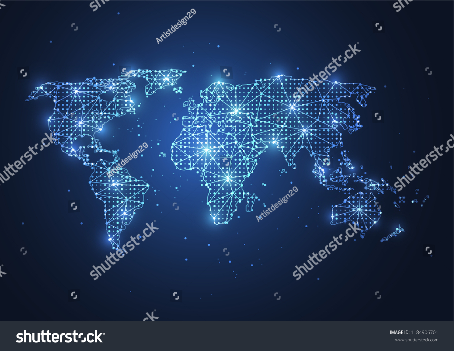 Global Network Connection World Map Point Stock Vector (Royalty Free ...