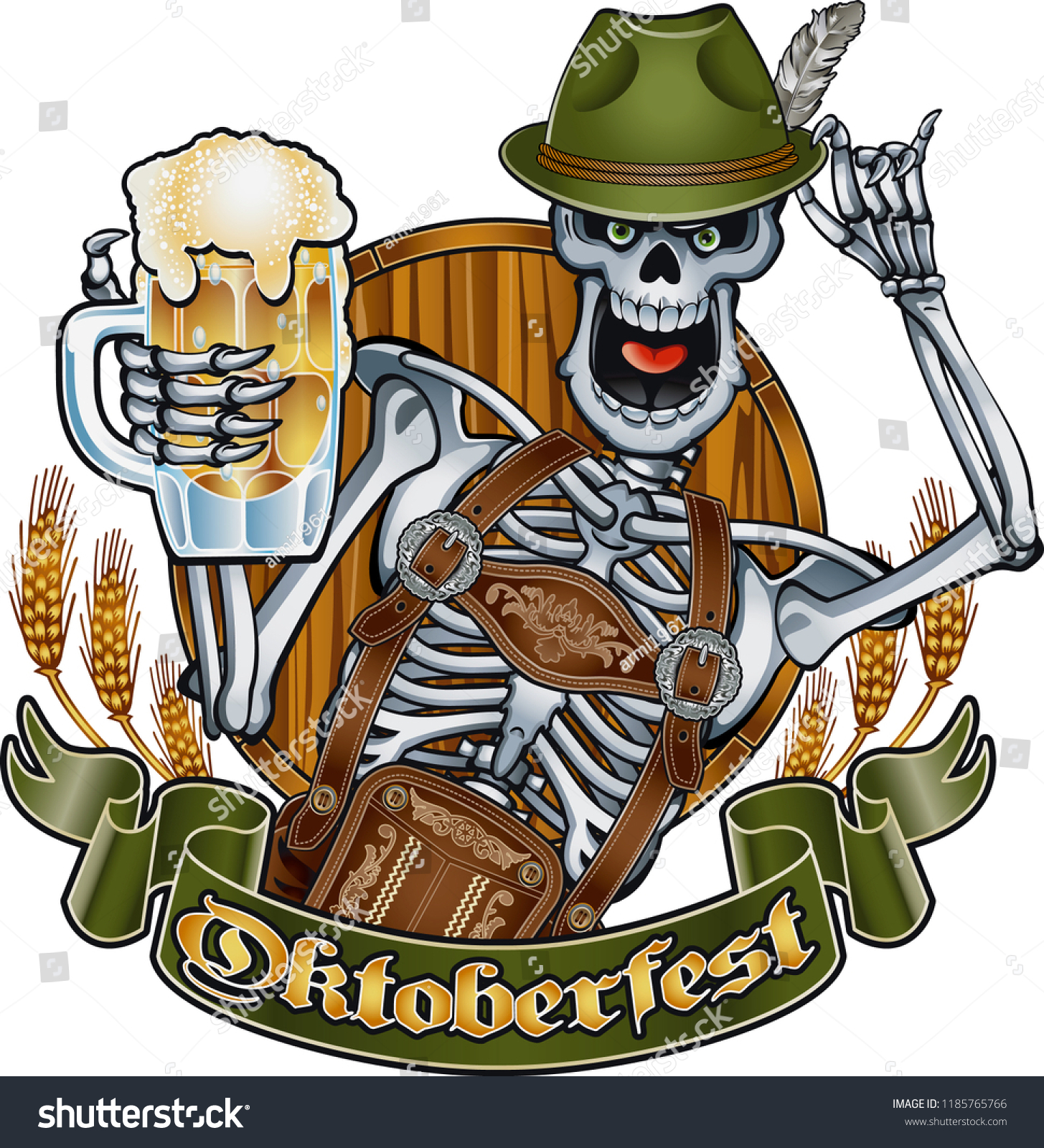 Скелет с пивом