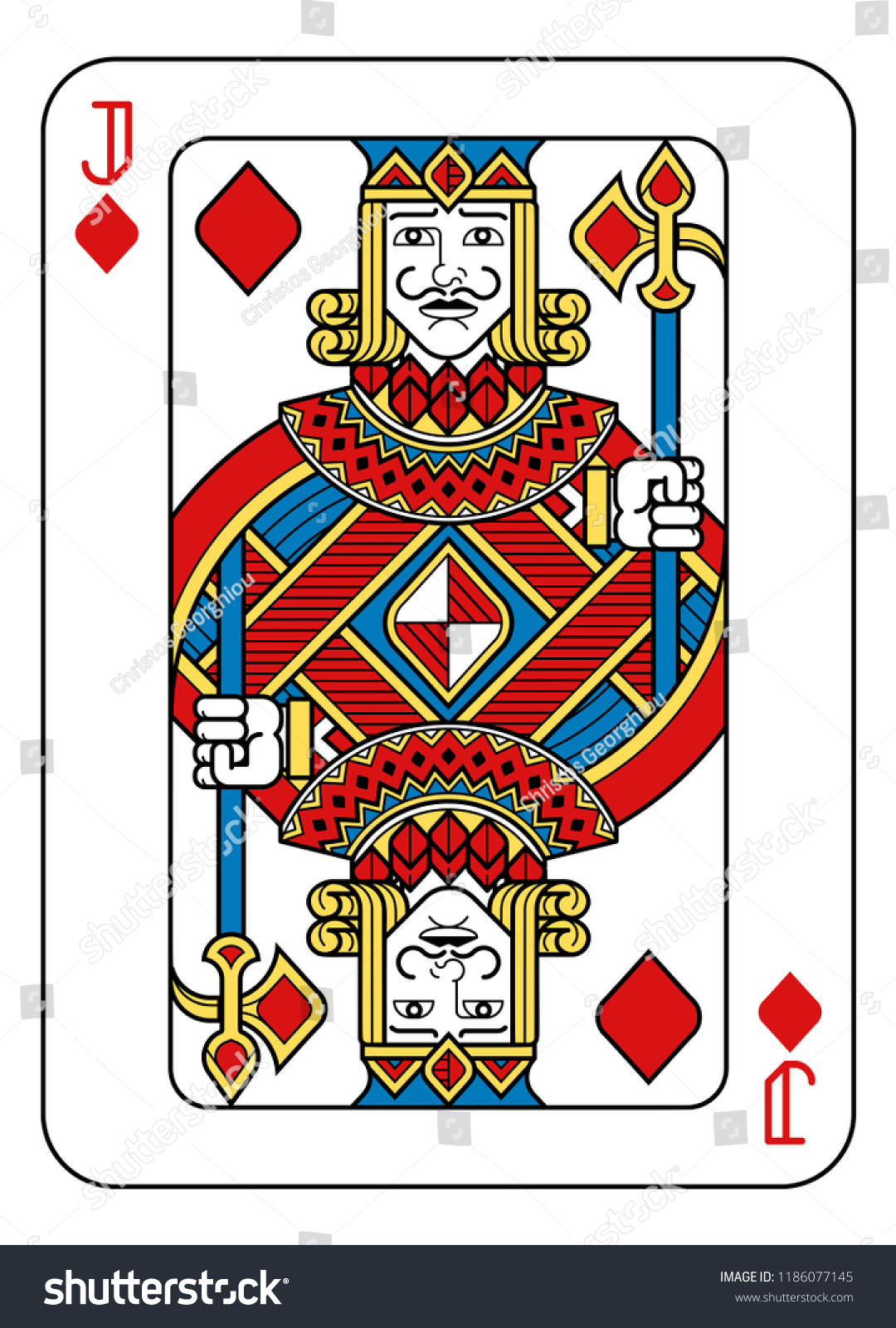 Playing Card Jack Diamonds Yellow Red Stock Vector (Royalty Free ...