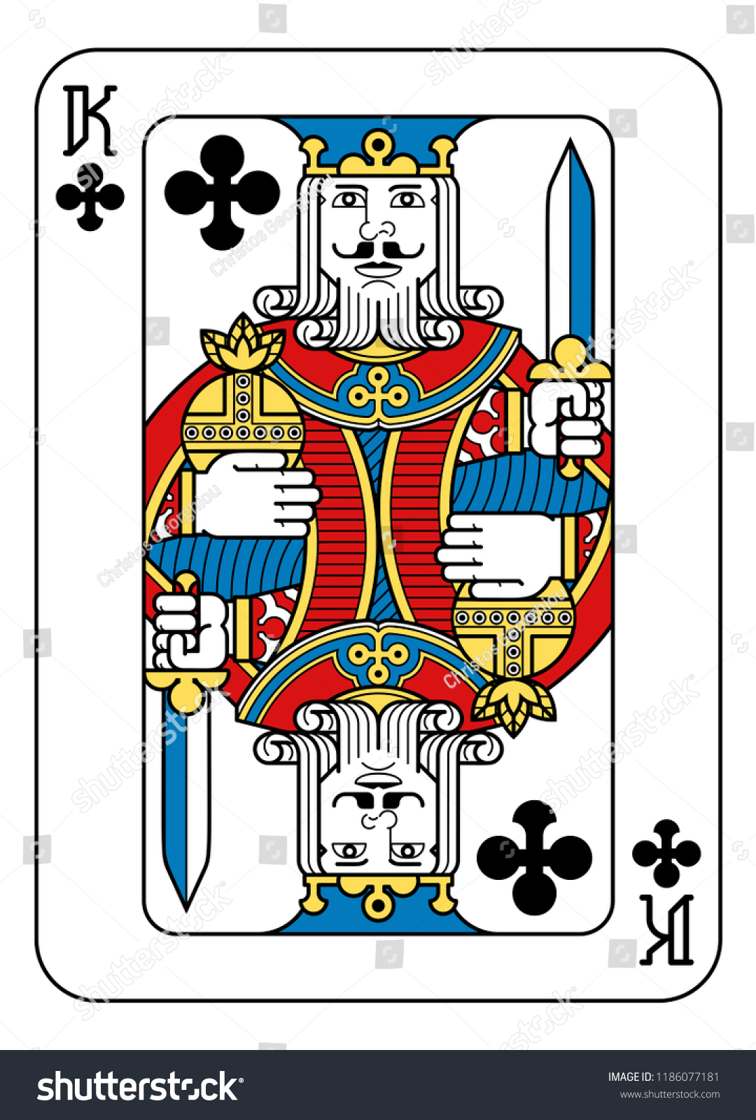 Playing Card King Spades Yellow Red Stock Vector (Royalty Free ...