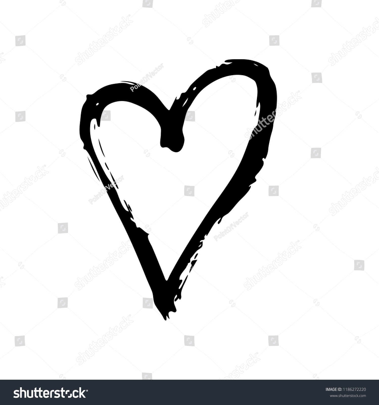 Vector Hand Drawn Heart Love Symbol Stock Vector (Royalty Free ...