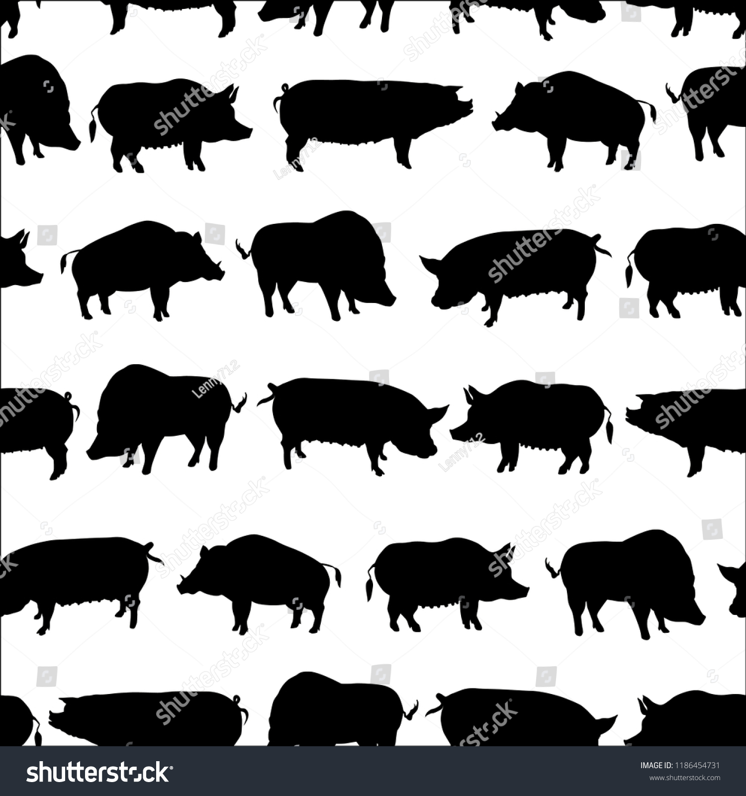 Set Pigs Vector Illustration Stock Vector (Royalty Free) 1186454731 ...