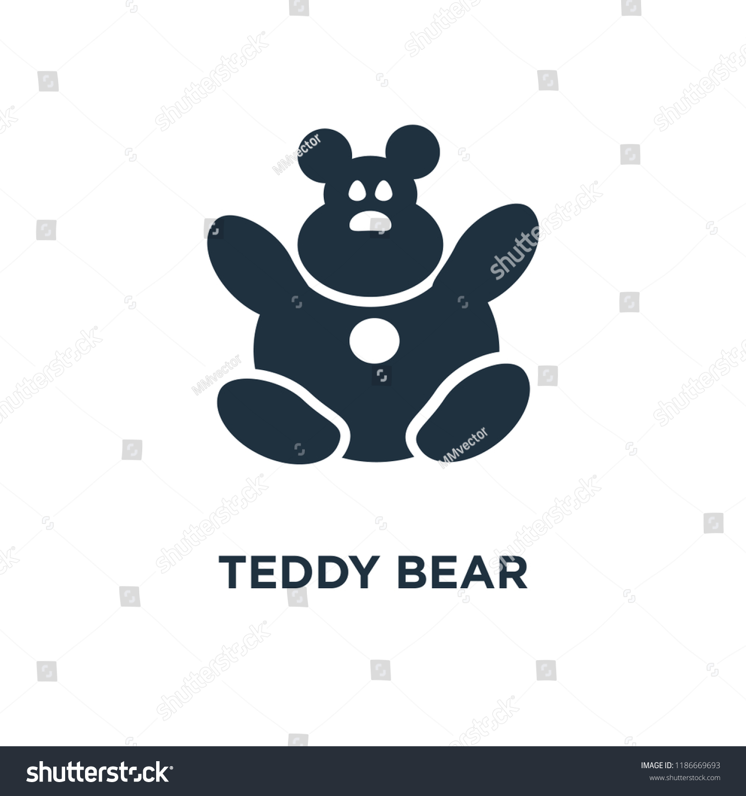 Teddy Bear Icon Black Filled Vector Stock Vector (Royalty Free ...