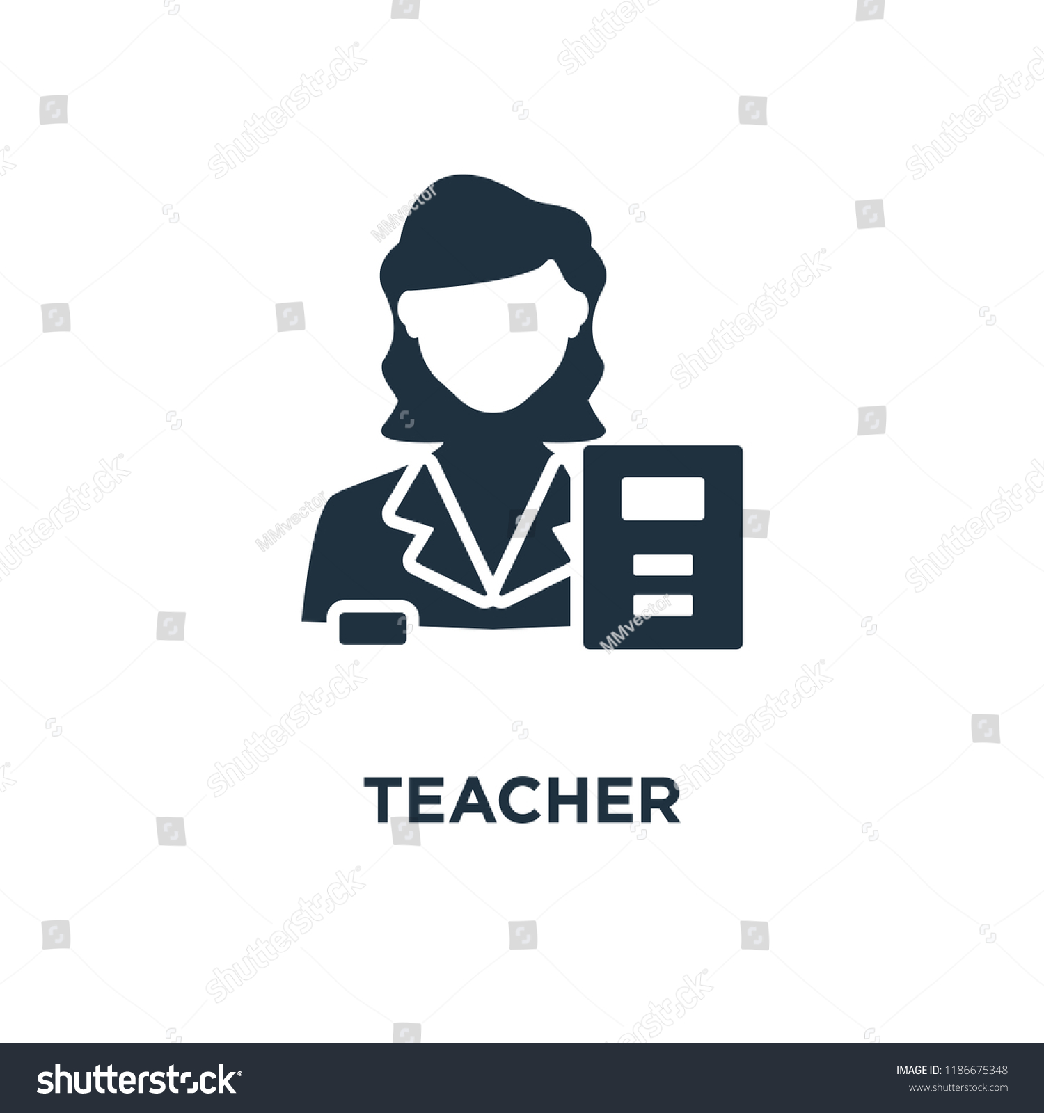 Teacher Icon Black Filled Vector Illustration Stock Vector (Royalty ...