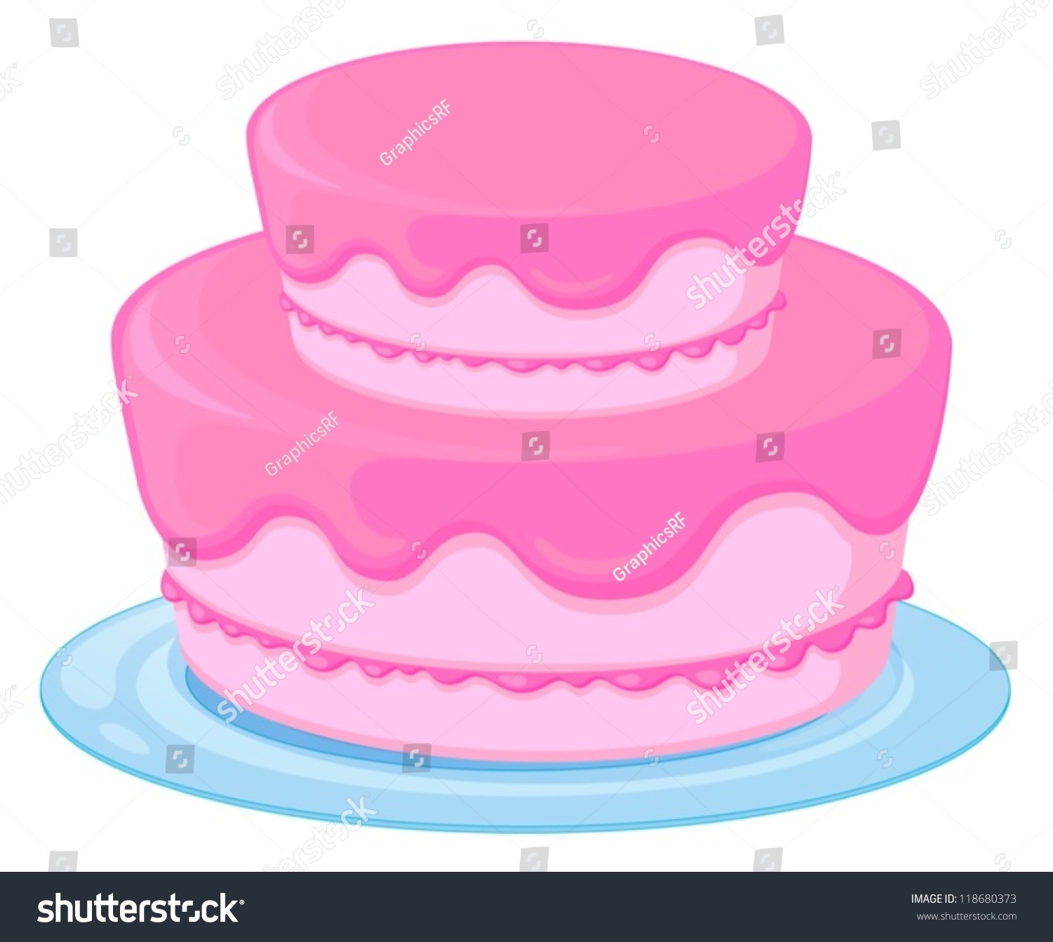 Illustration Birthday Cake On White Background Stock Vector (Royalty ...