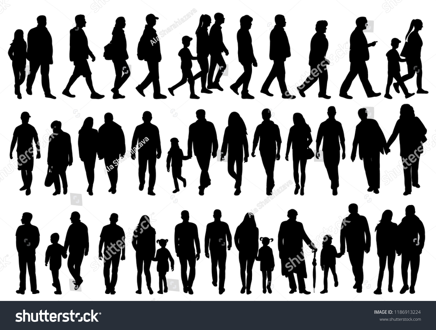 Vector On White Background Black Silhouette Stock Vector (Royalty Free ...