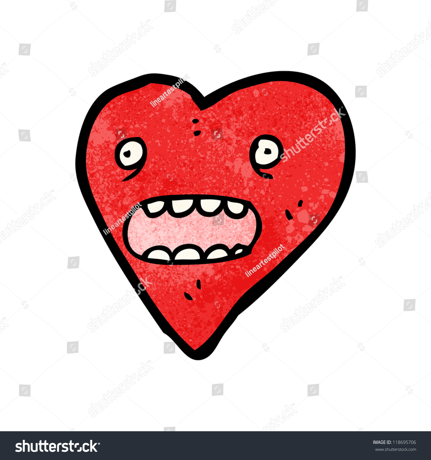 Cartoon Heart Shocked Face Stock Vector (Royalty Free) 118695706 ...