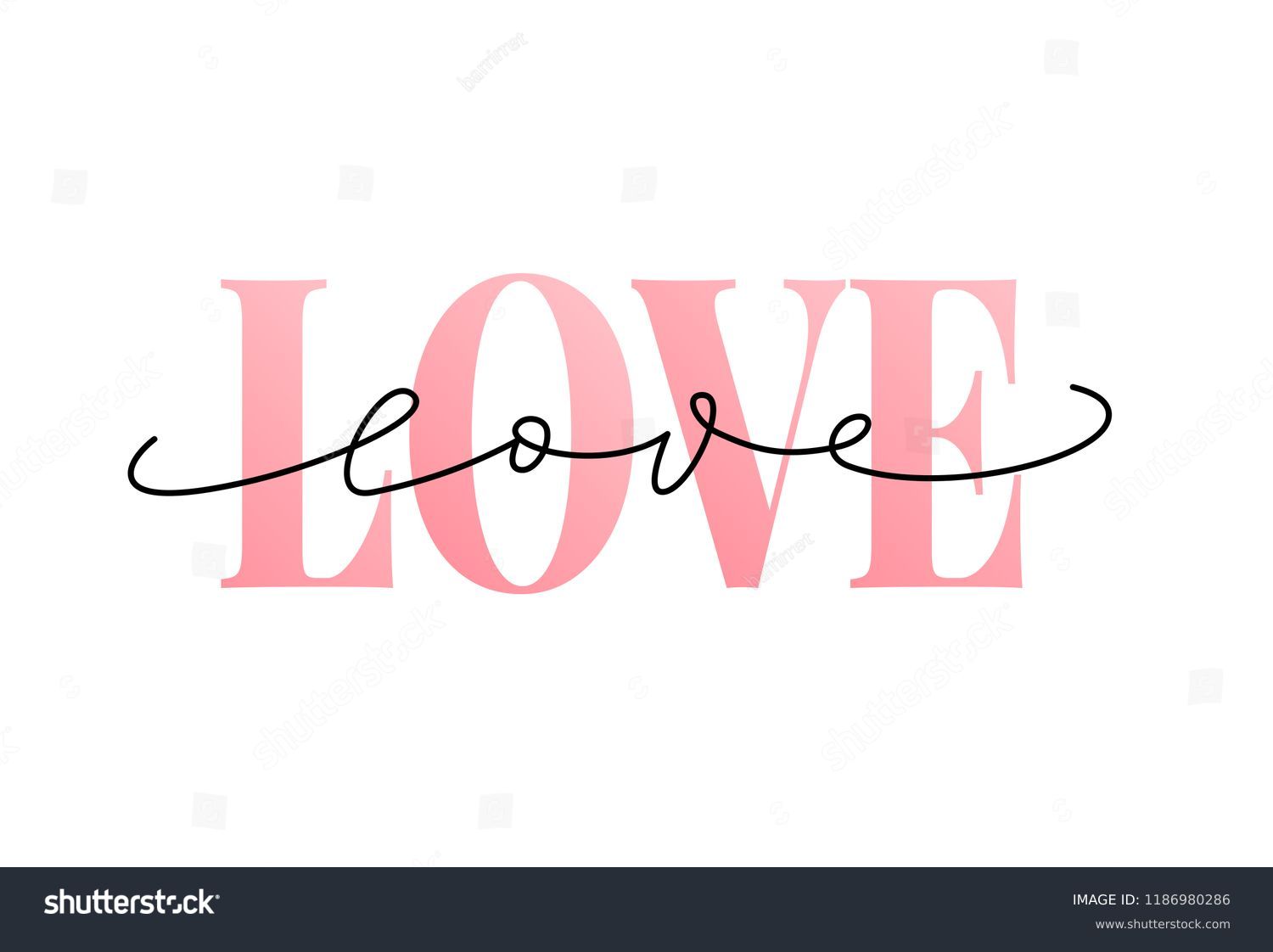 Love Word Hand Drawn Lettering Modern Stock Vector (Royalty Free ...