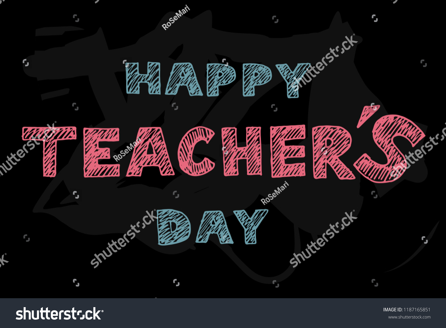 Happy Teachers Day Lettering Design Greeting Stock Vector (Royalty Free ...