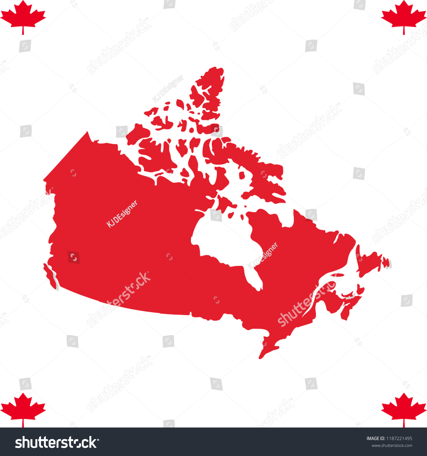 Canadian Map Leaves Stock Vector (Royalty Free) 1187221495 | Shutterstock