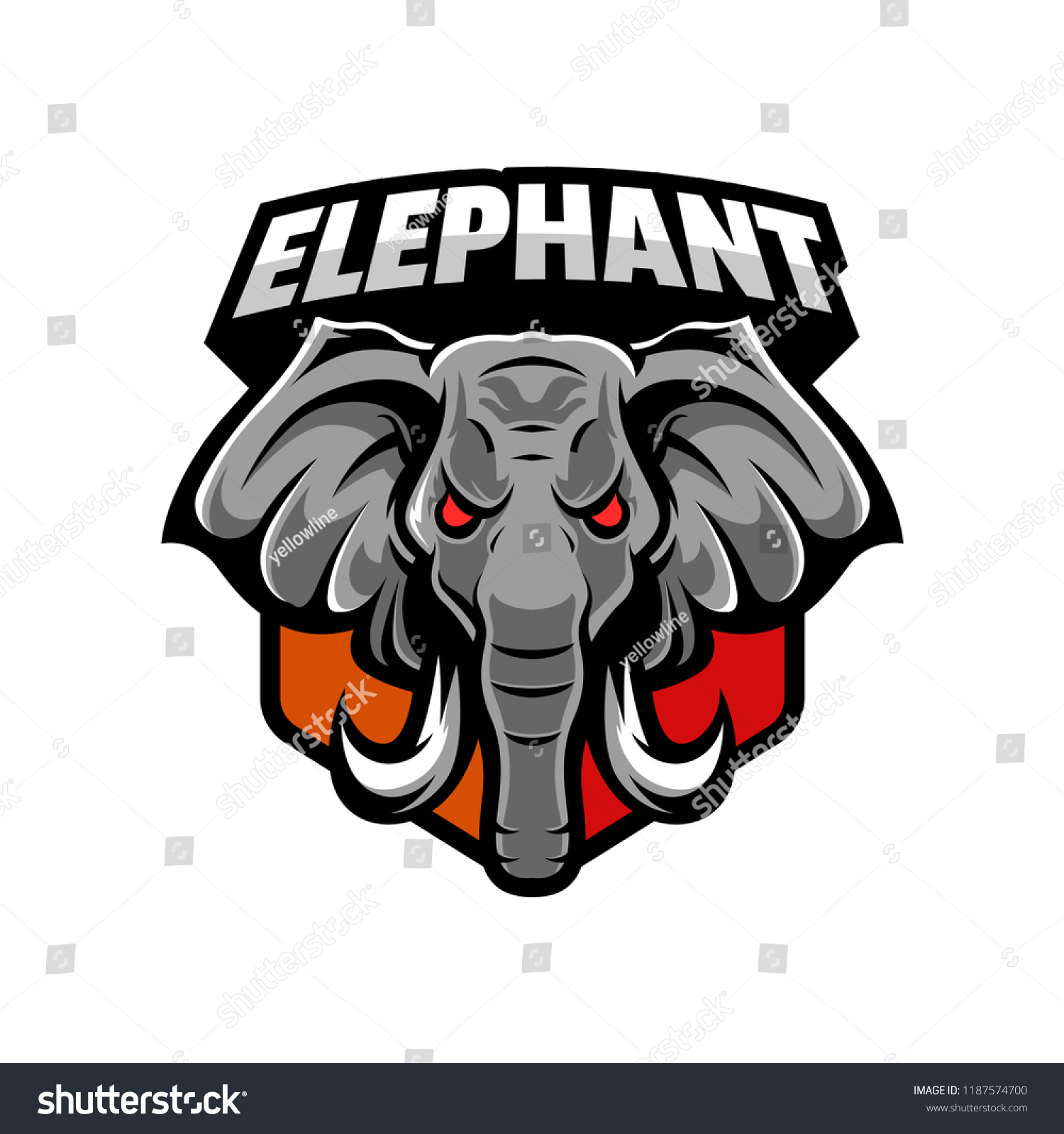 Angry Elephant Head Logo Sport Stock Vector (Royalty Free) 1187574700 ...