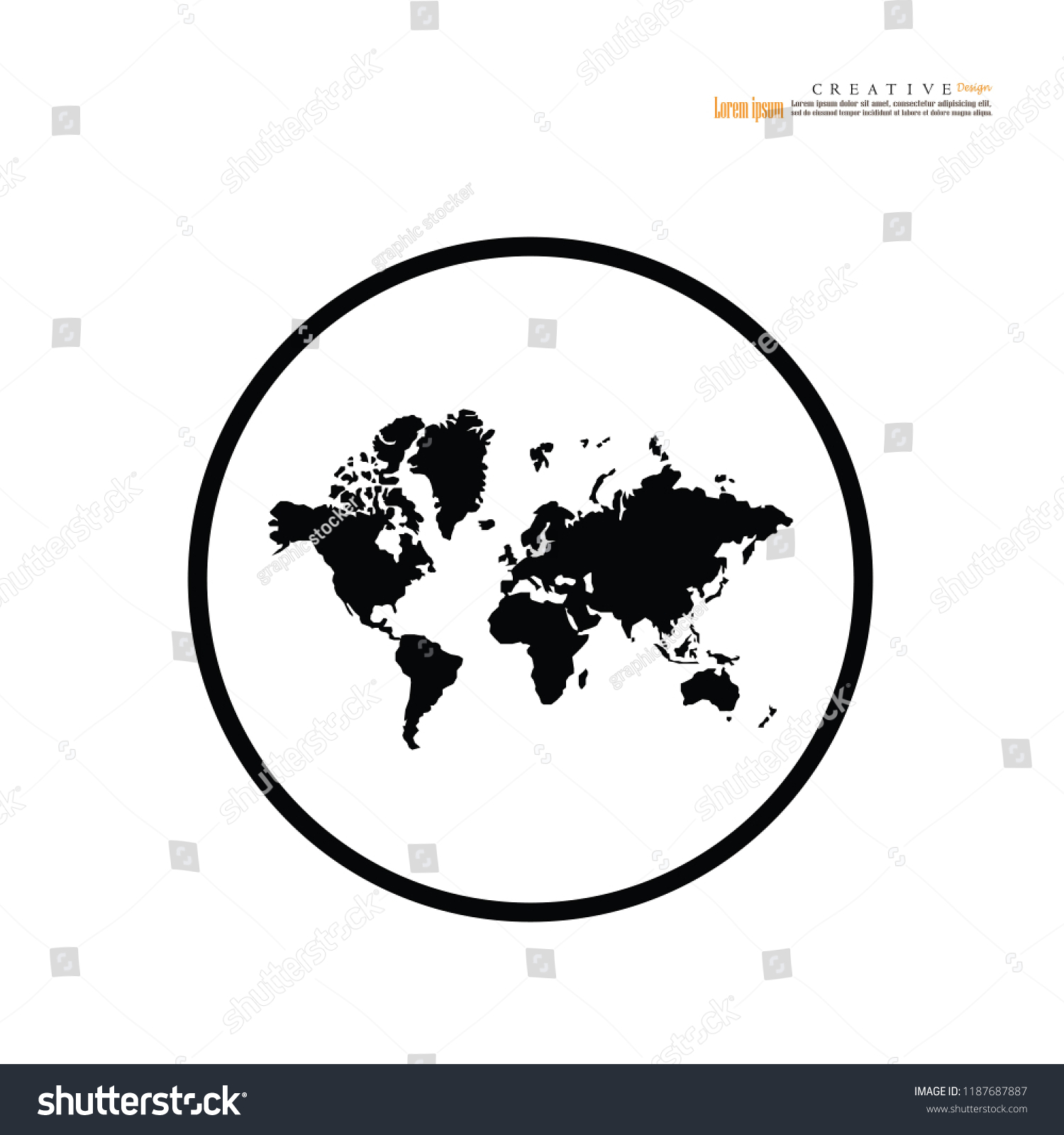 World Mapvector Illustration Stock Vector Royalty Free 1187687887 Shutterstock 