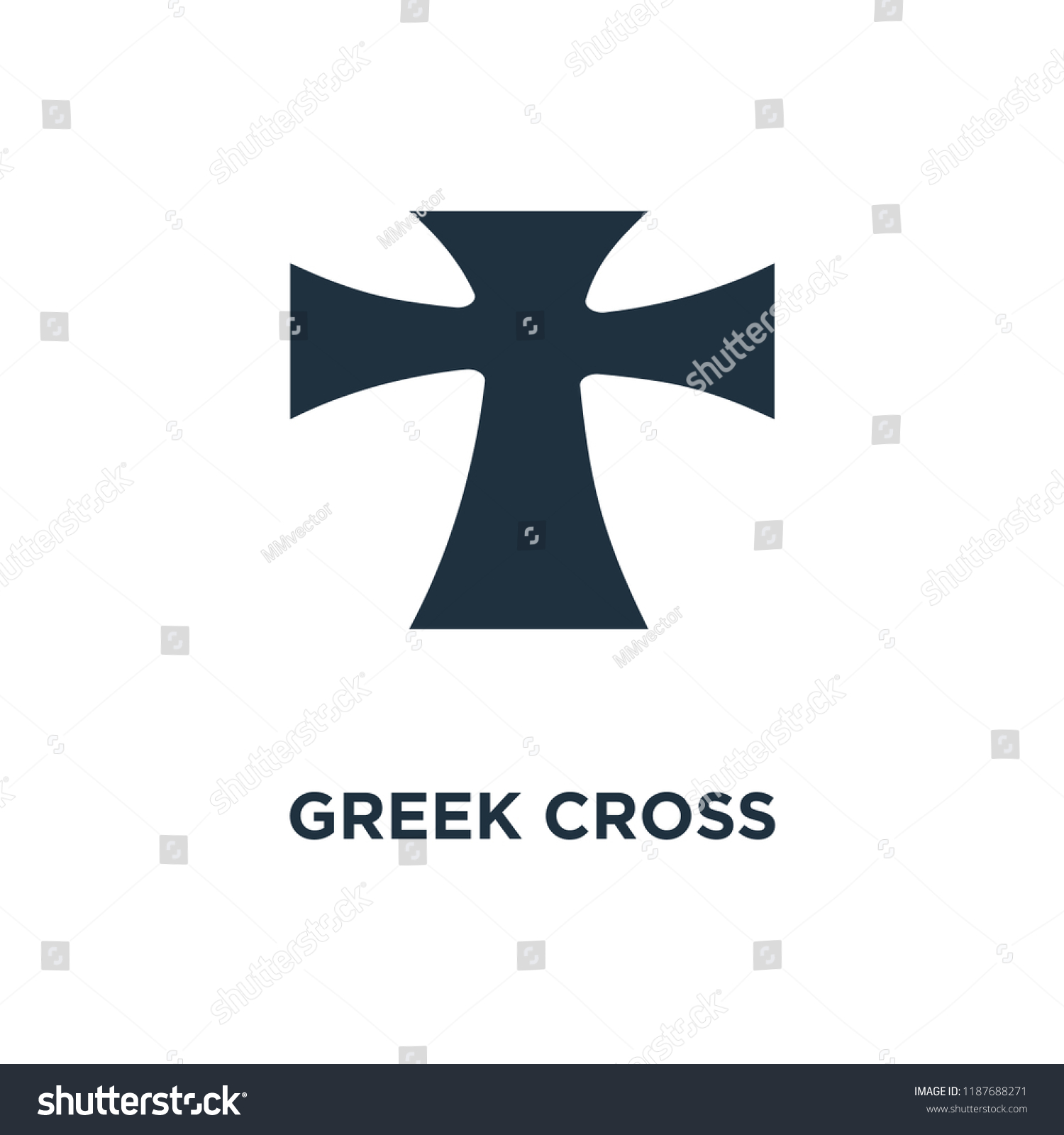 Greek Cross Icon Black Filled Vector Stock Vector (Royalty Free ...