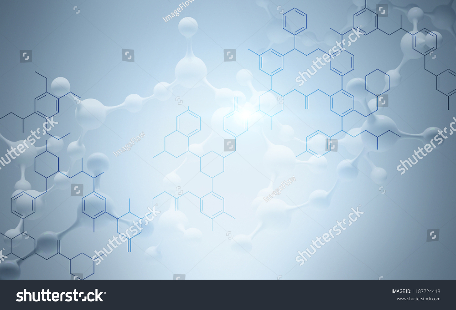Серый фон молекулы