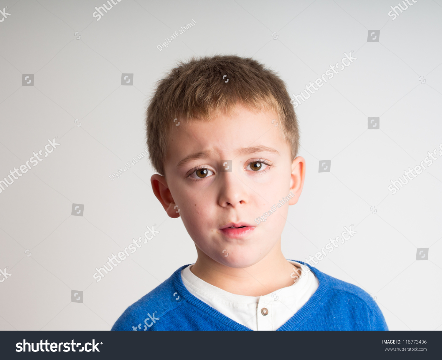 Schoolboy Facial Expression Portrait Child Stock Photo 118773406 ...