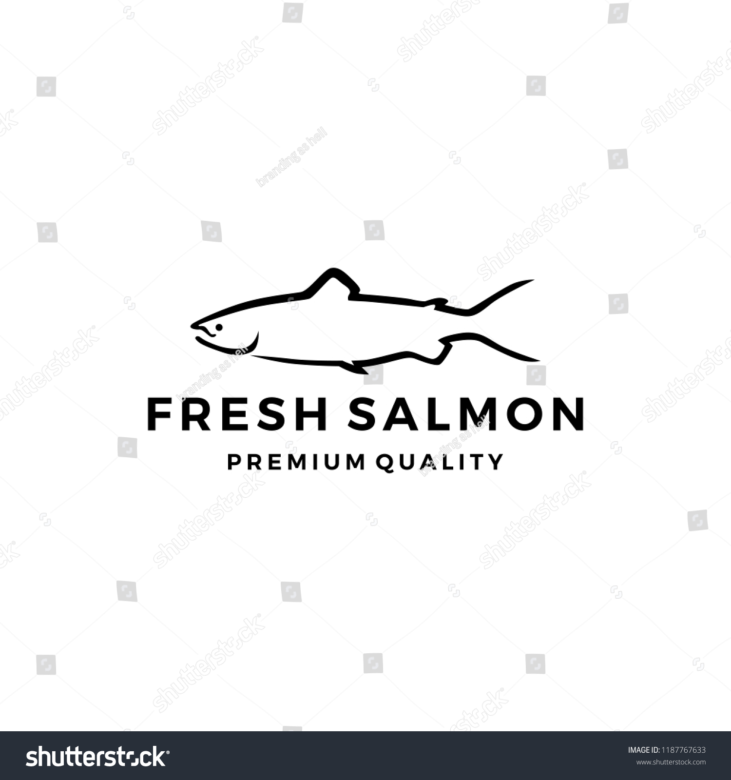 Salmon Fish Logo Seafood Label Badge Stock Vector (Royalty Free ...