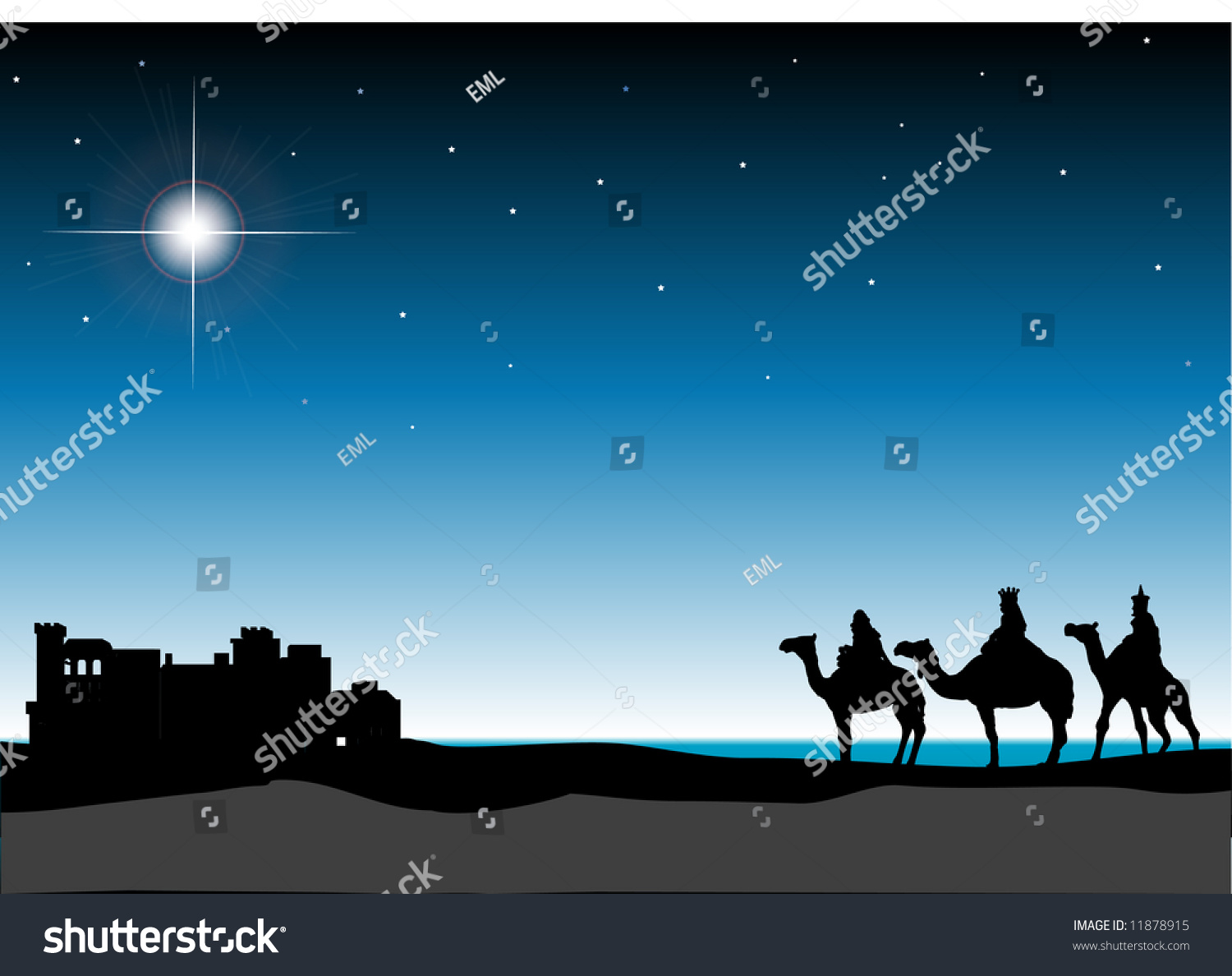 3 Wisemen Bethlehem Background Stock Vector (Royalty Free) 11878915 ...