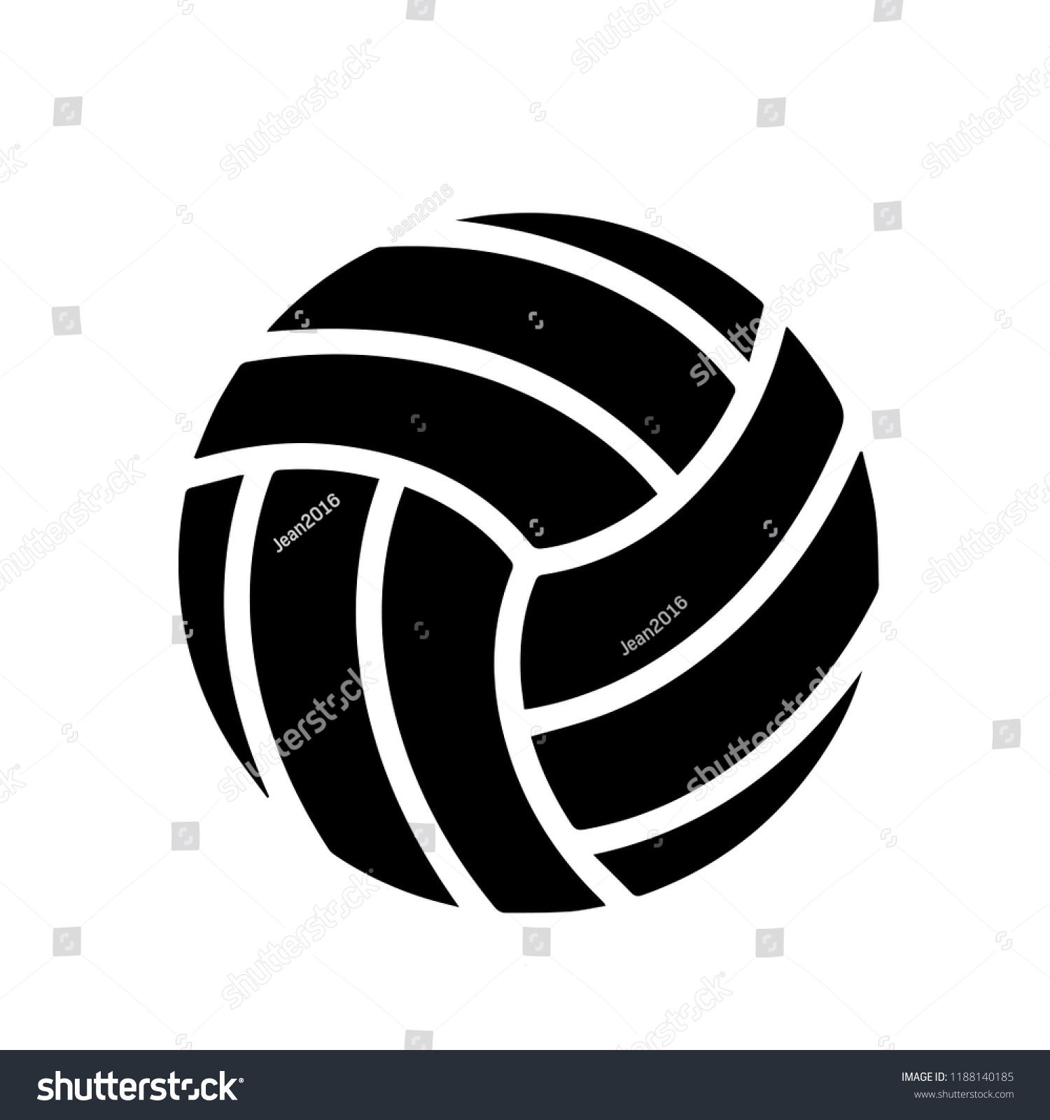 Volleyball Icon Volleyball Logo Isolated Black Stock Vector (Royalty ...