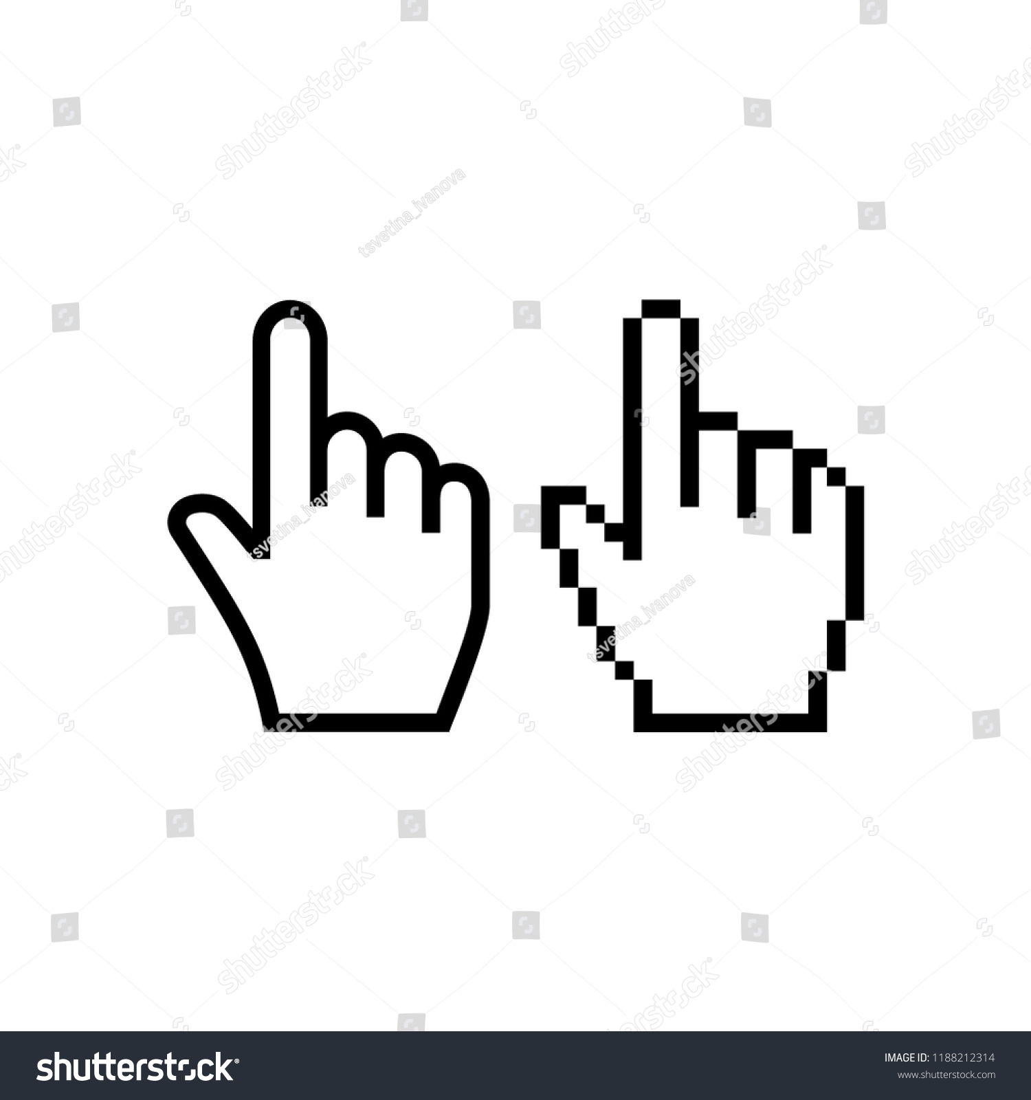 Hand Mouse Cursor Icon Pointer Hand Stock Vector (Royalty Free