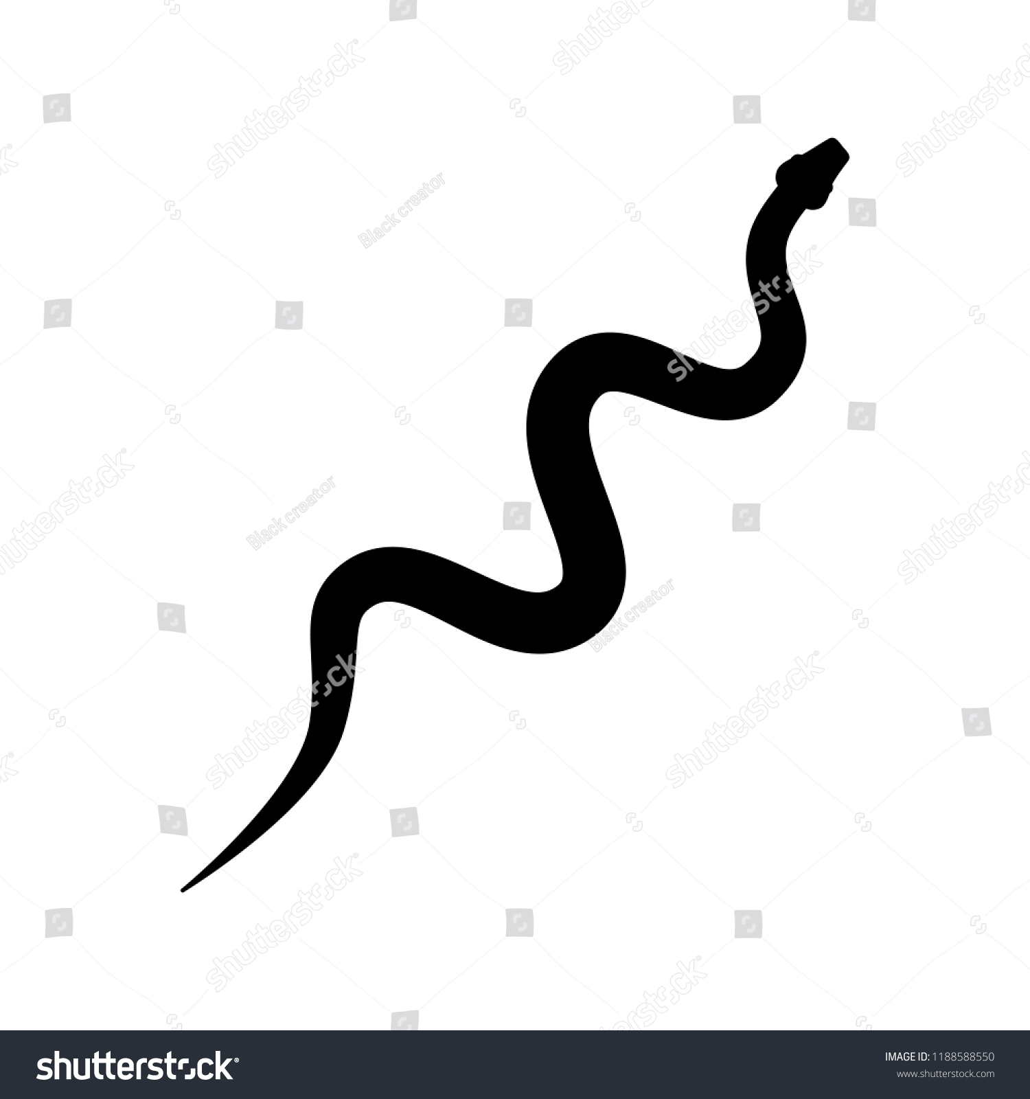 Snake Silhouette Vector On White Stock Vector (Royalty Free) 1188588550 ...