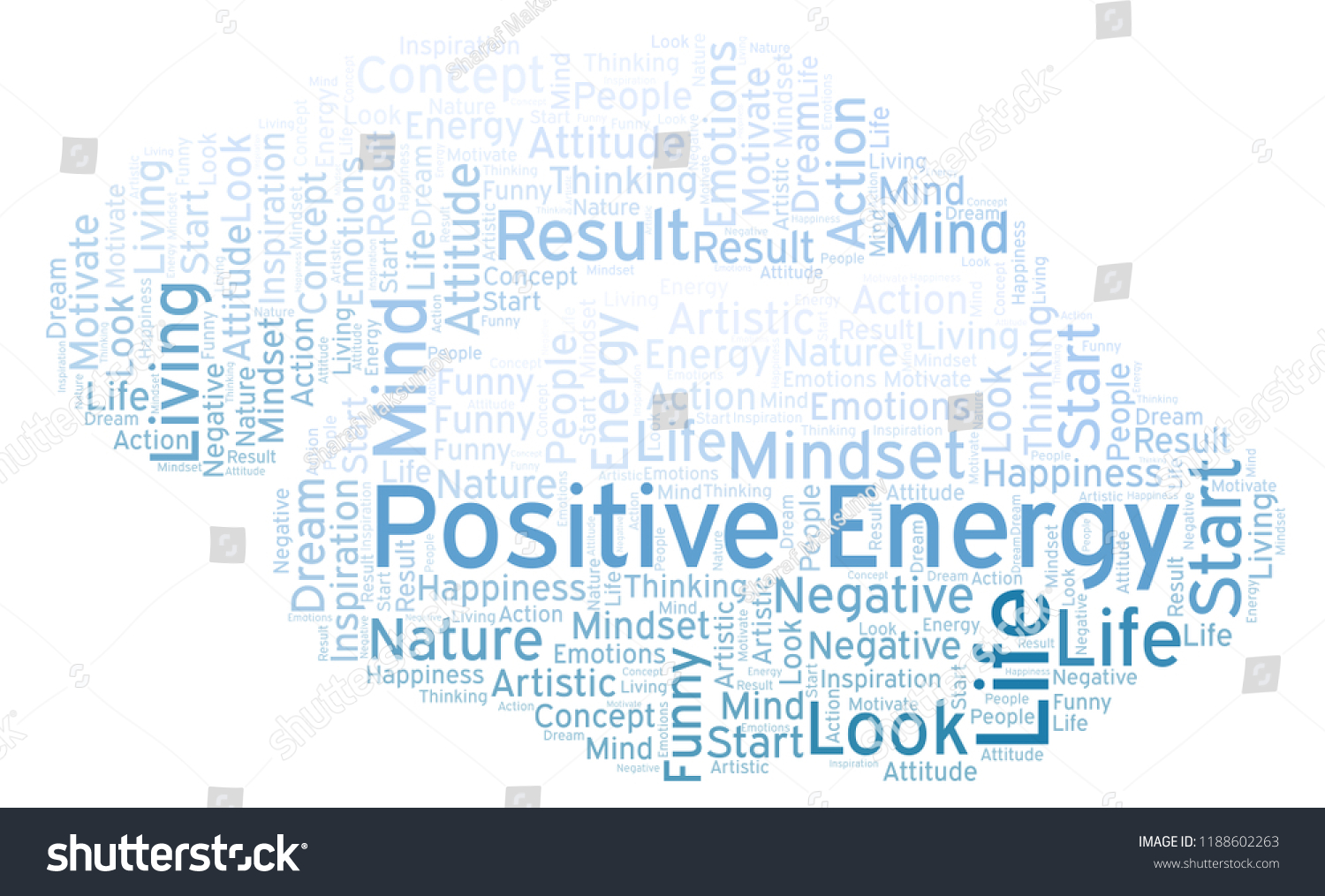 Positive Energy Word Cloud Made Text Stock Illustration 1188602263 