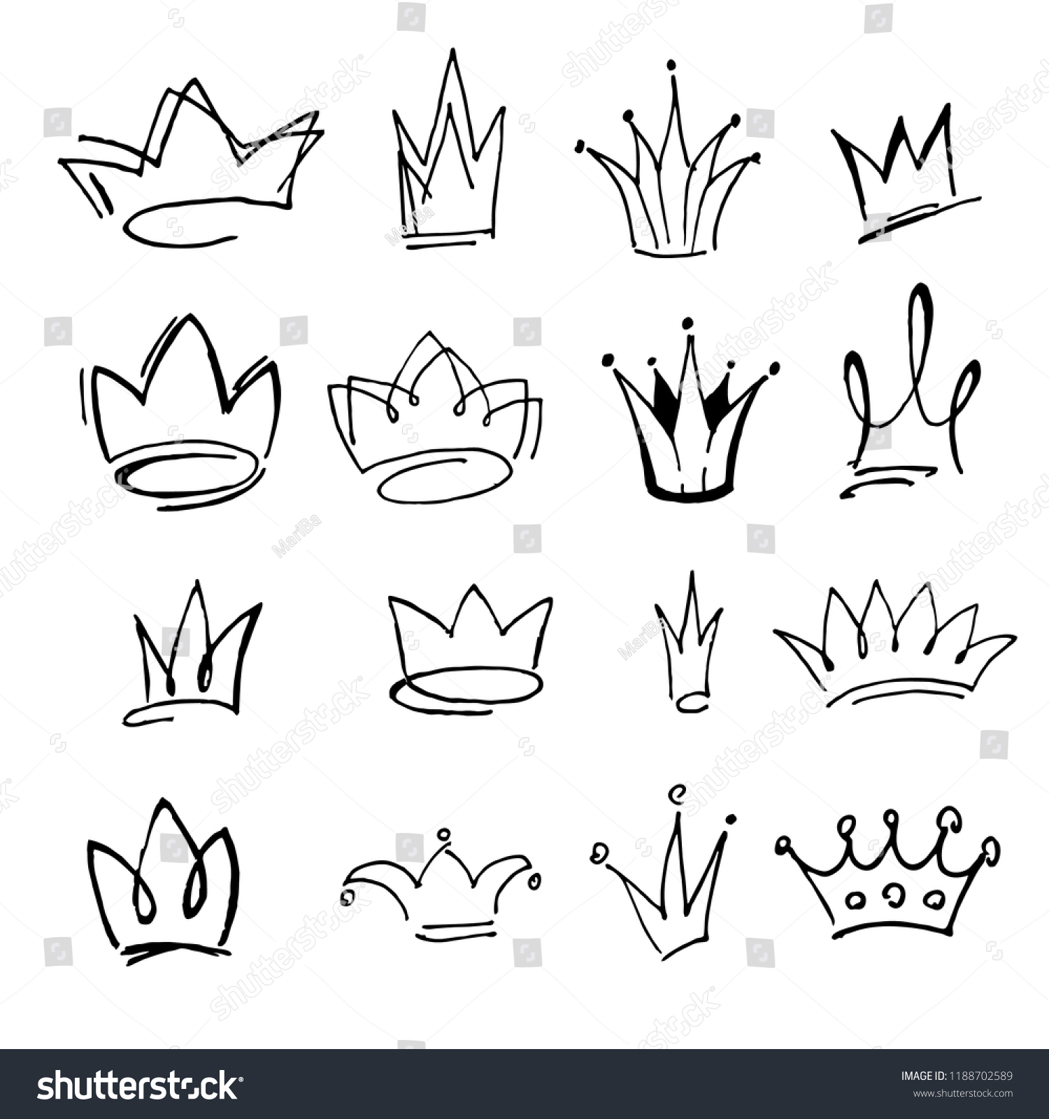 Crown Logo Graffiti Icon Black Elements Stock Vector (Royalty Free ...