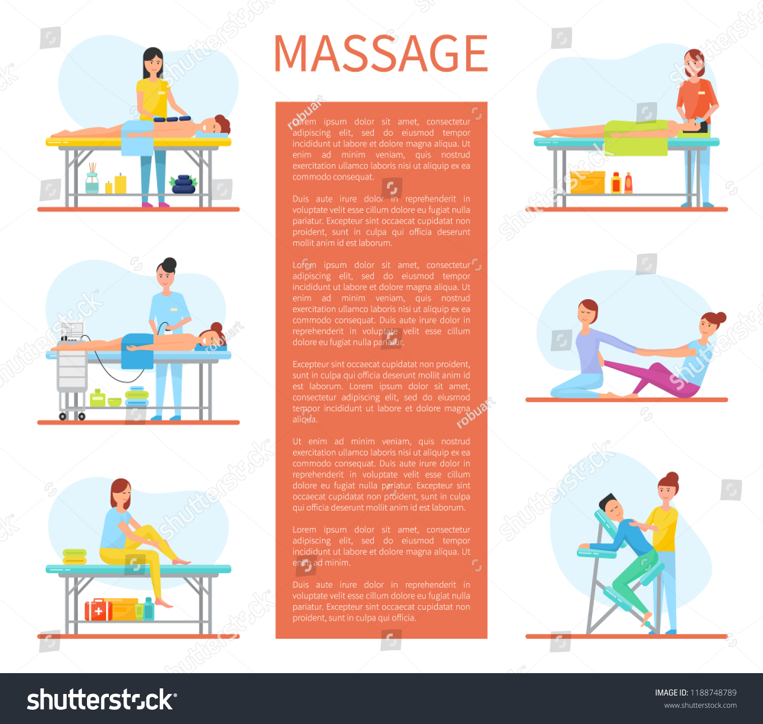 Medical Massage Room Cartoon Sample Banner Stock Vector (Royalty Free ...