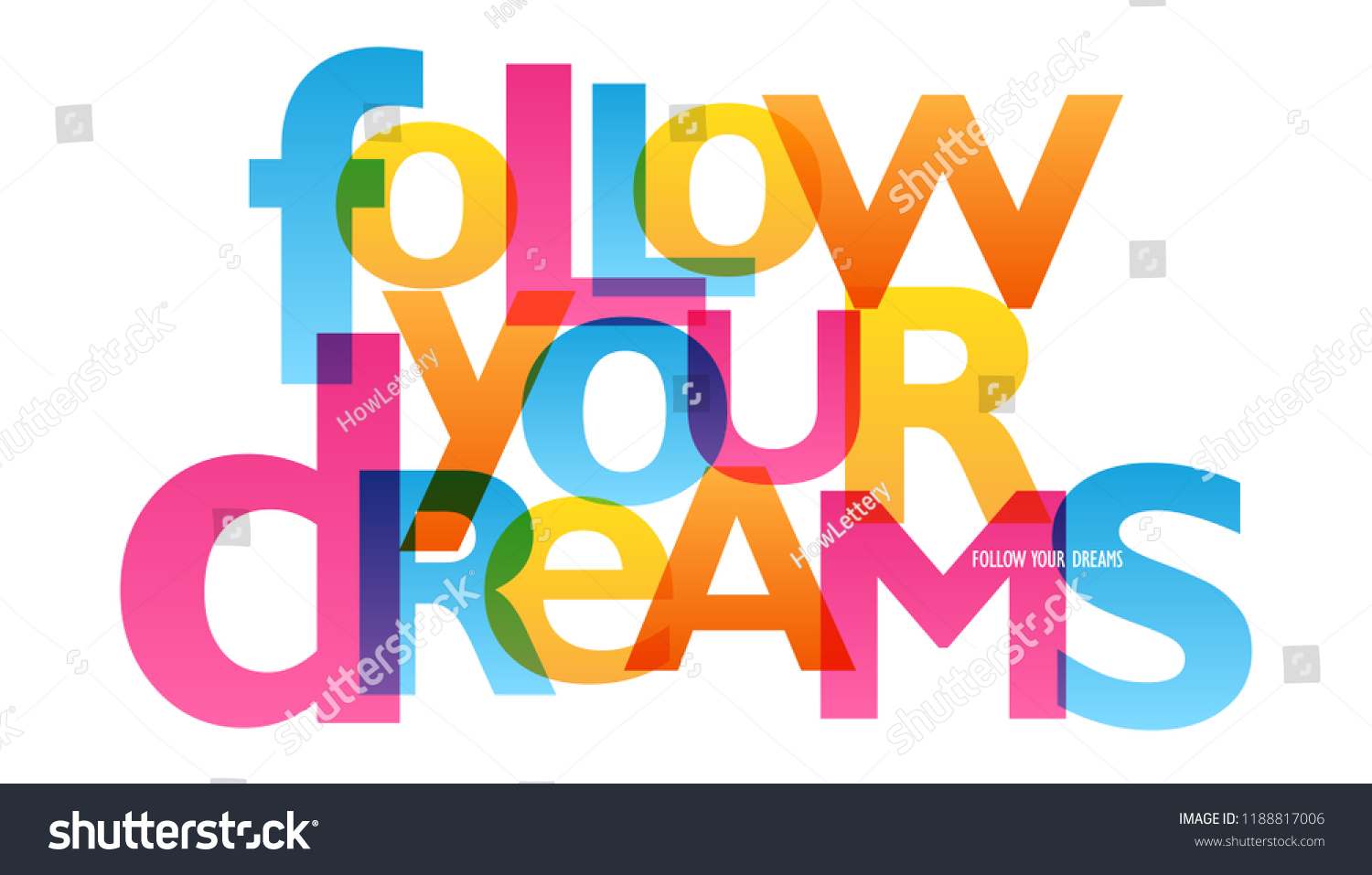 Follow Your Dreams Typography Poster Stock Vector (Royalty Free ...