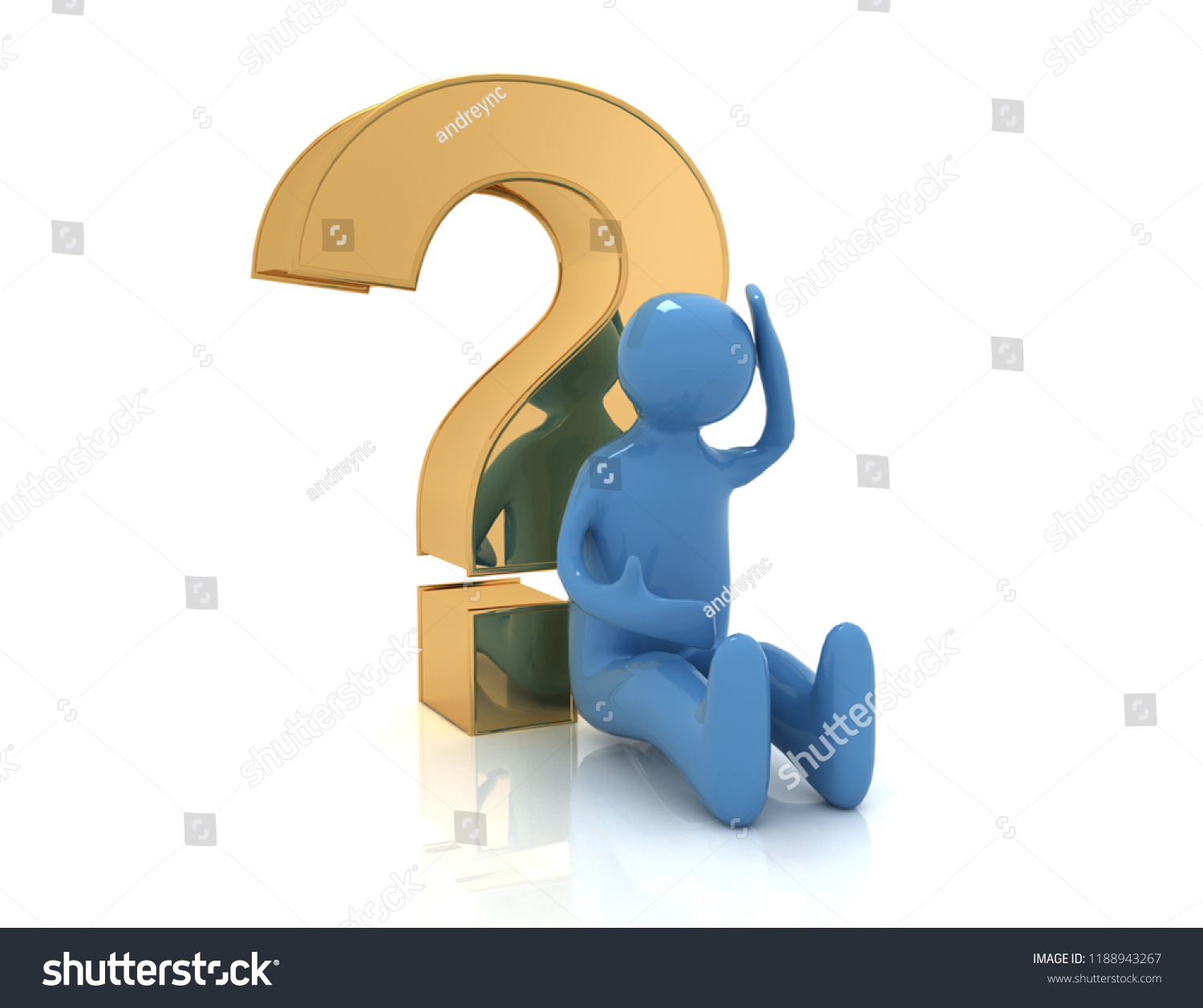 3d Man Sitting Question Mark 3d 스톡 일러스트 1188943267 | Shutterstock