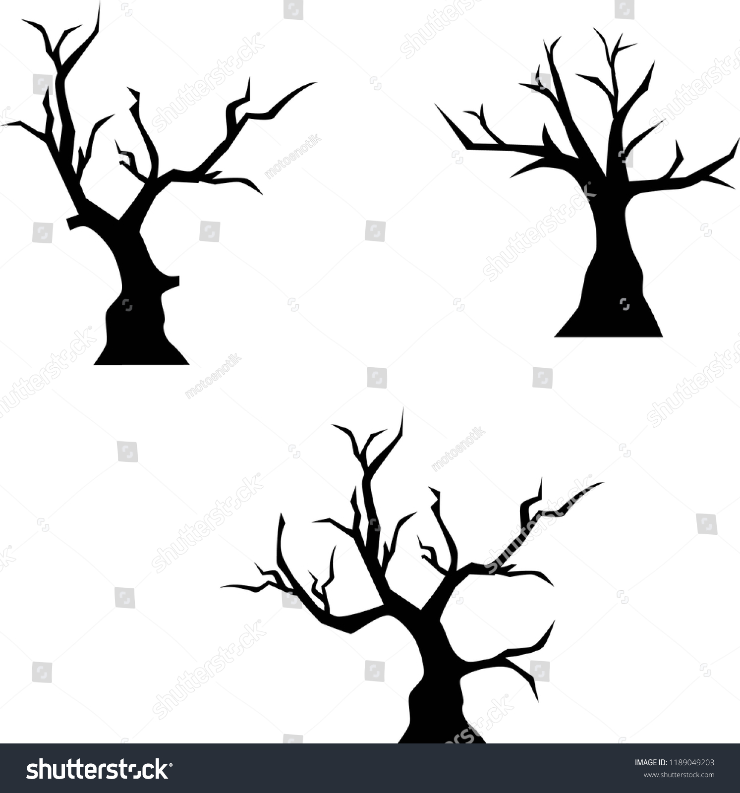 86 749 Scary Tree Silhouettes Images Stock Photos Vectors Shutterstock   Stock Vector Scary Trees For Halloween 1189049203 