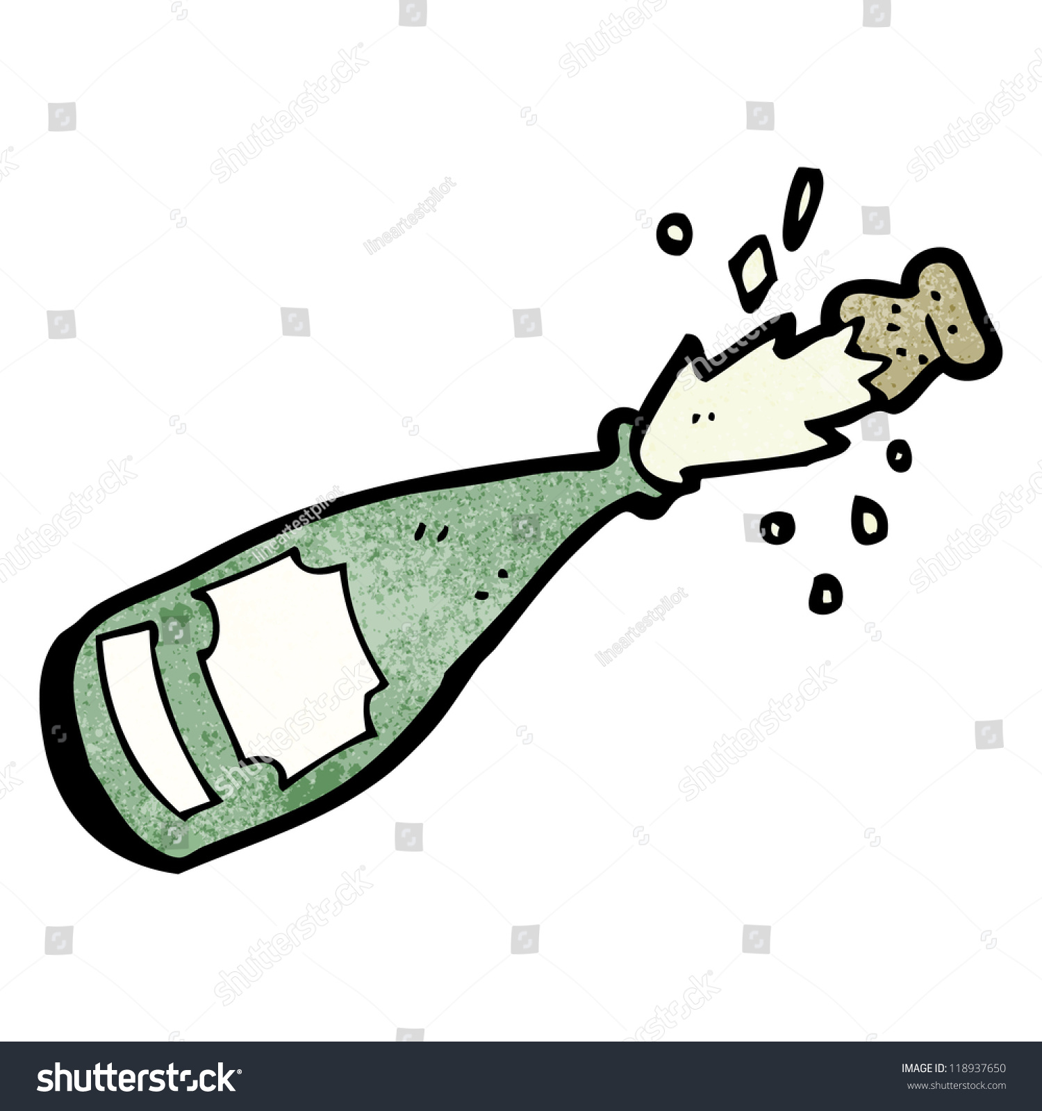 Cartoon Champagne Bottle Stock Vector (Royalty Free) 118937650 ...