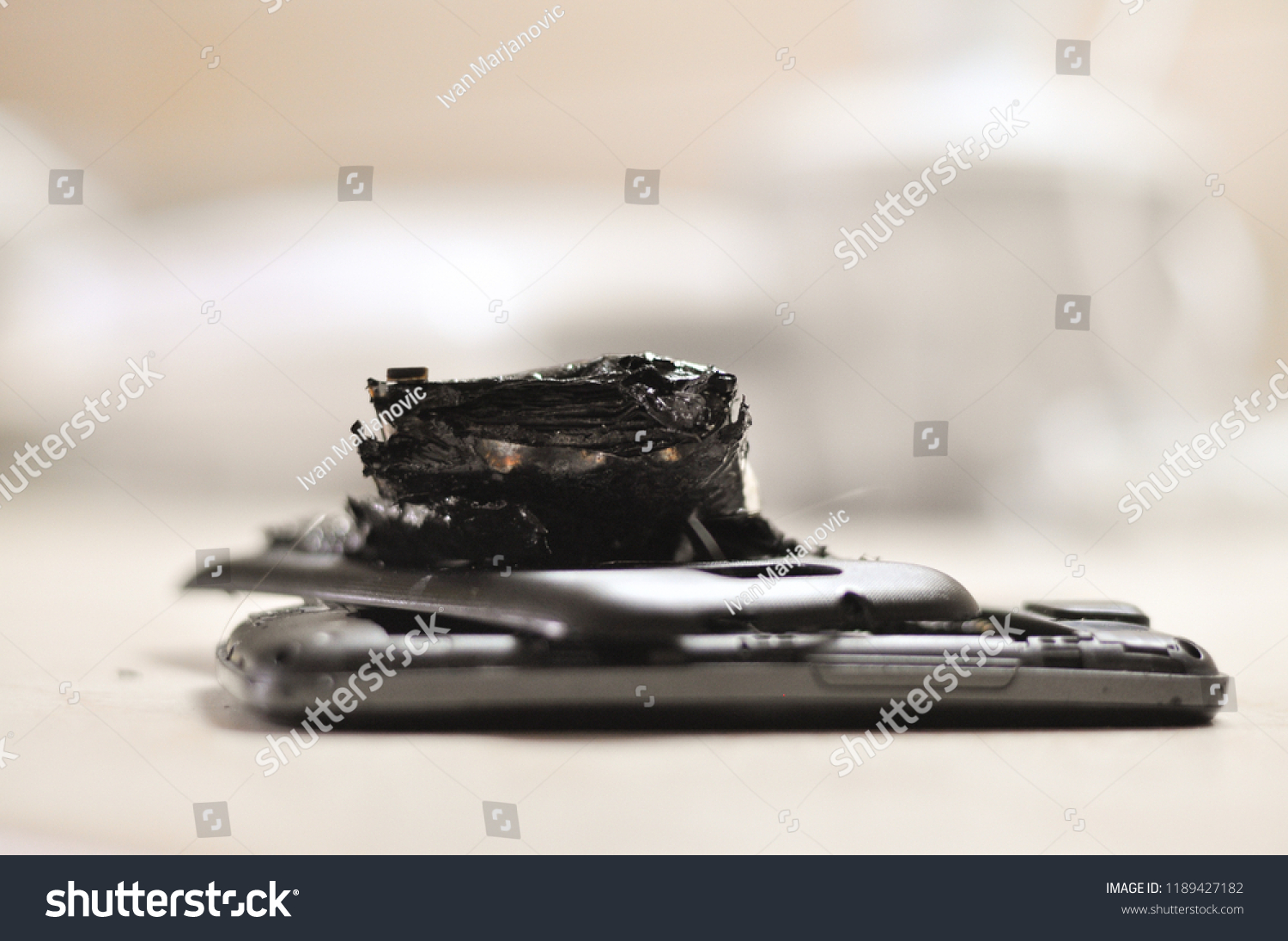 Mobile Phone Battery Explodes Burns Due Stock Photo 1189427182 Shutterstock