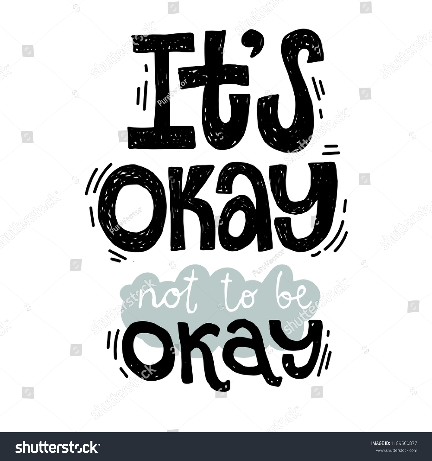 Ok Not Be Ok Unique Vector Stock Vector (Royalty Free) 1189560877 ...