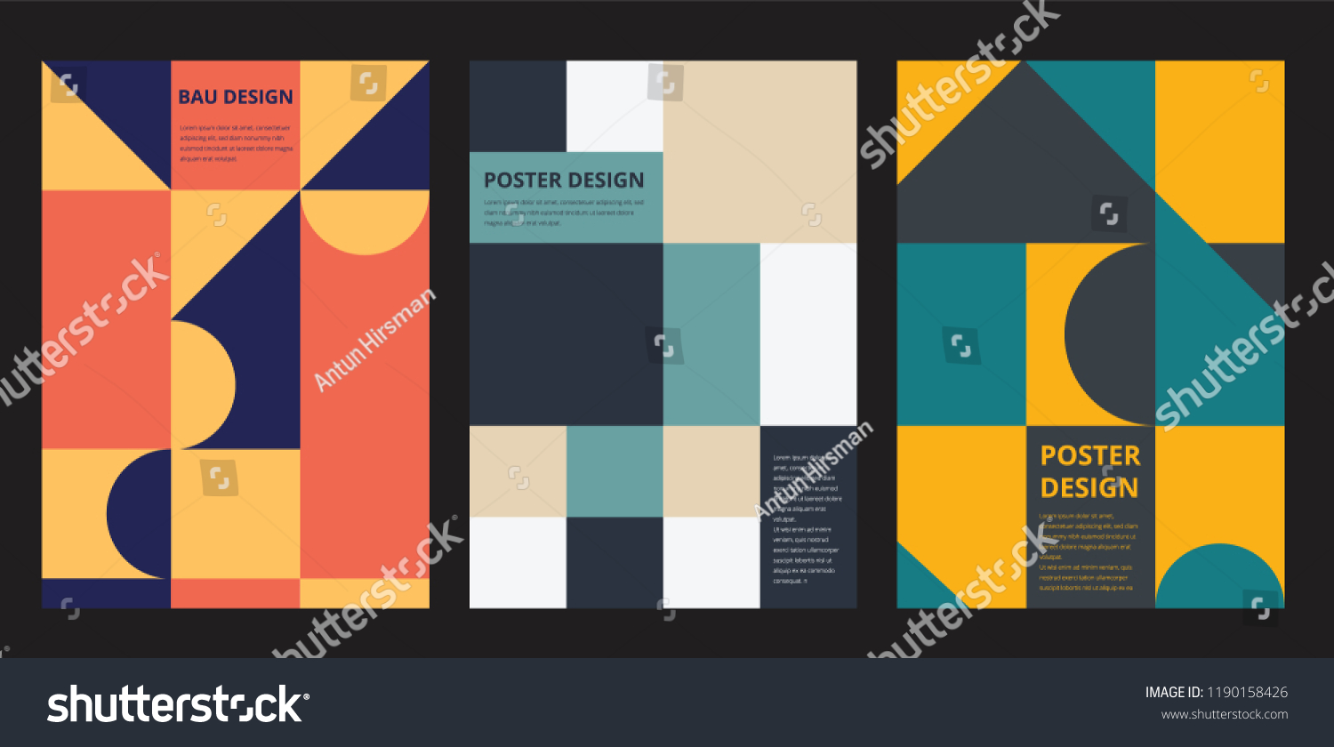 Retro Design Poster Geometric Elements Vector Stock Vector (Royalty ...