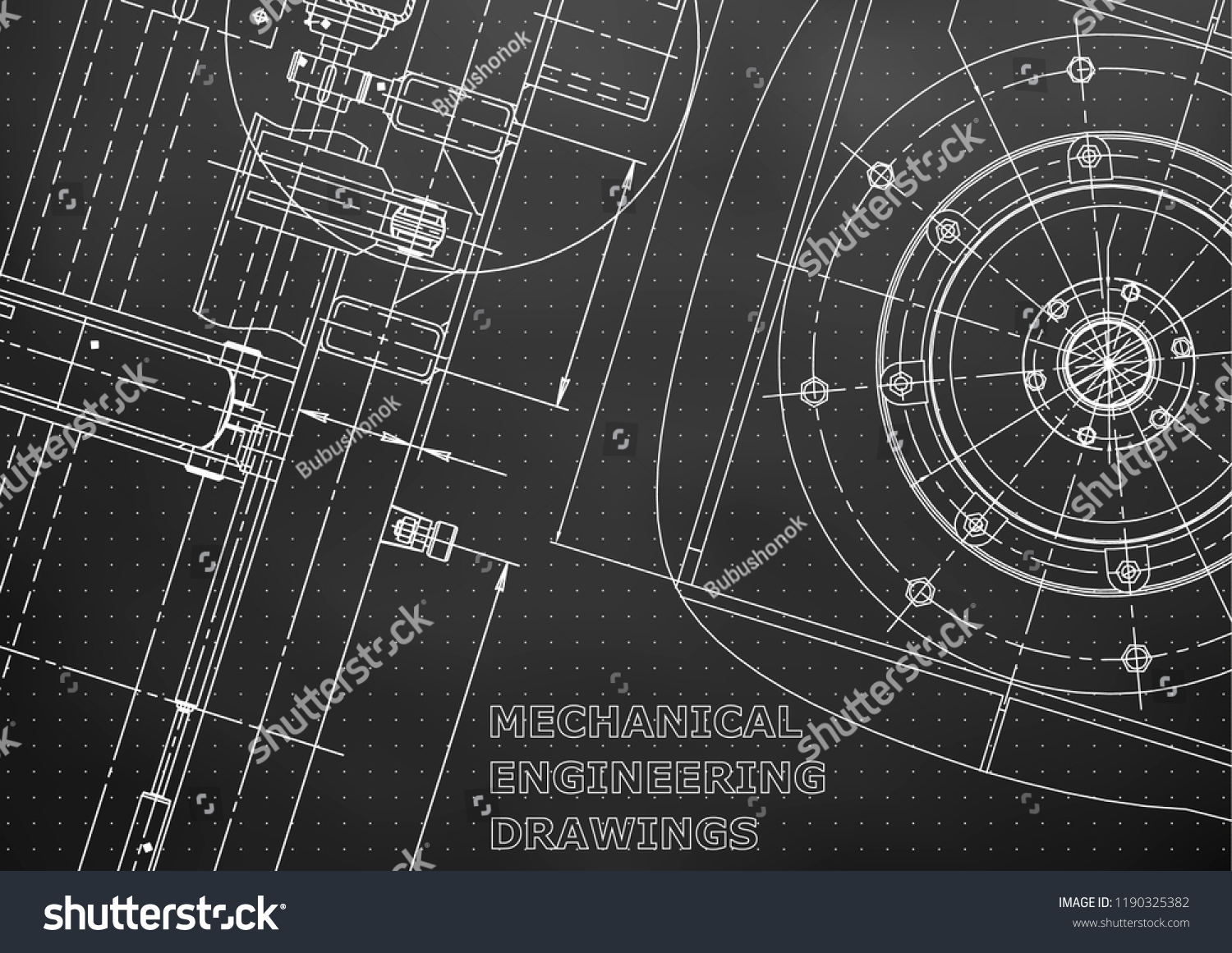 Blueprint Sketch Vector Engineering Illustration Cover Stock Vector ...