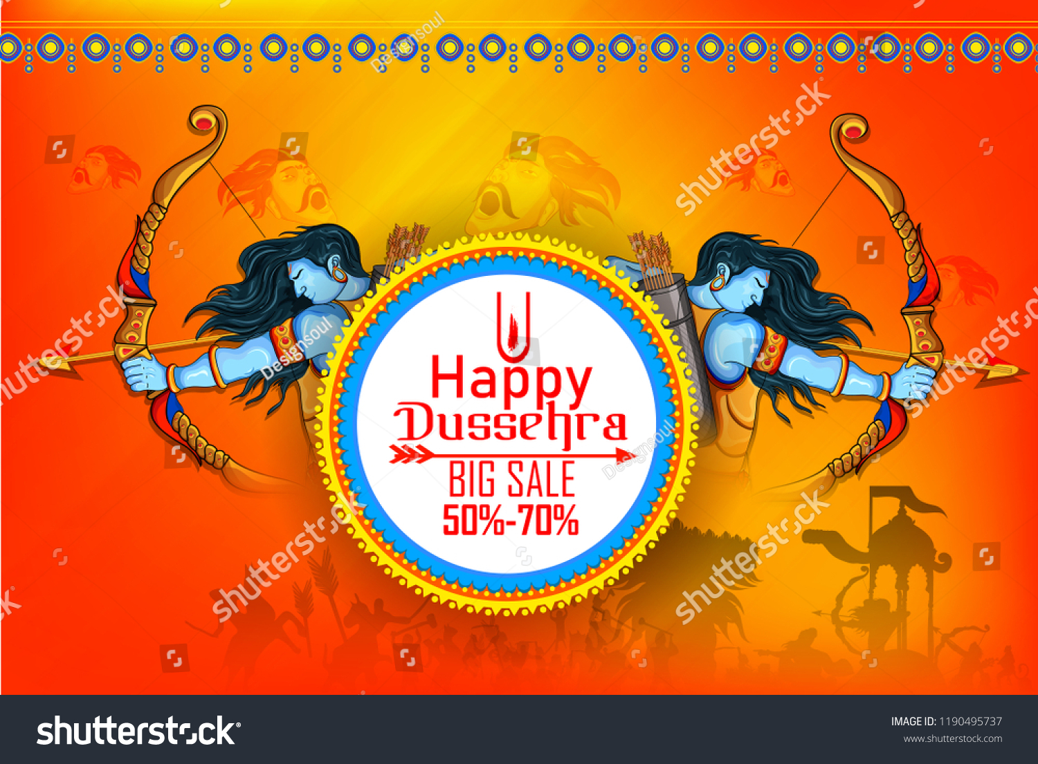 Innovative Banner Poster Lord Rama Killing Stock Vector (Royalty Free ...