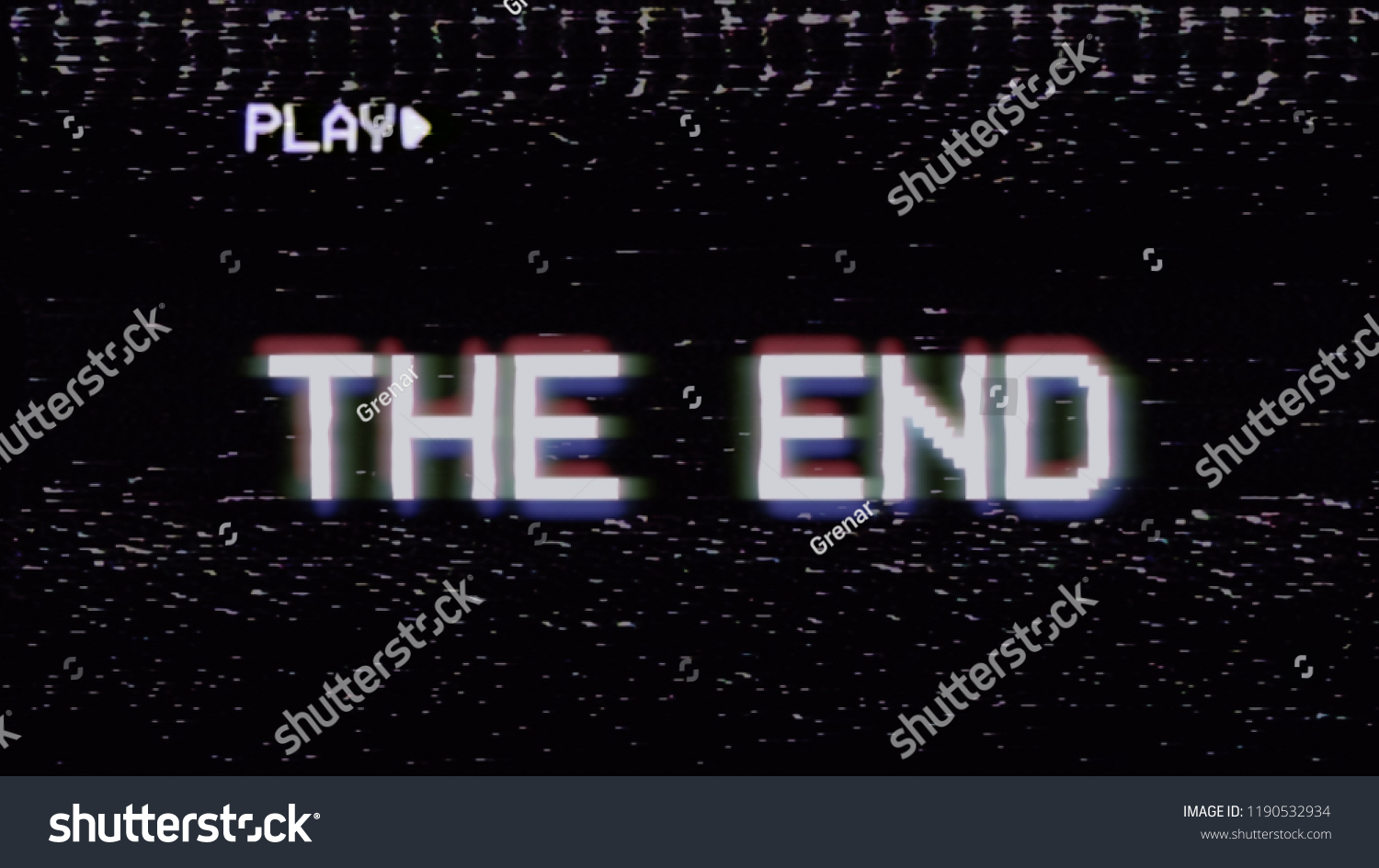 Fake Vhs Tape Screen Text End Stock Illustration 1190532934 | Shutterstock