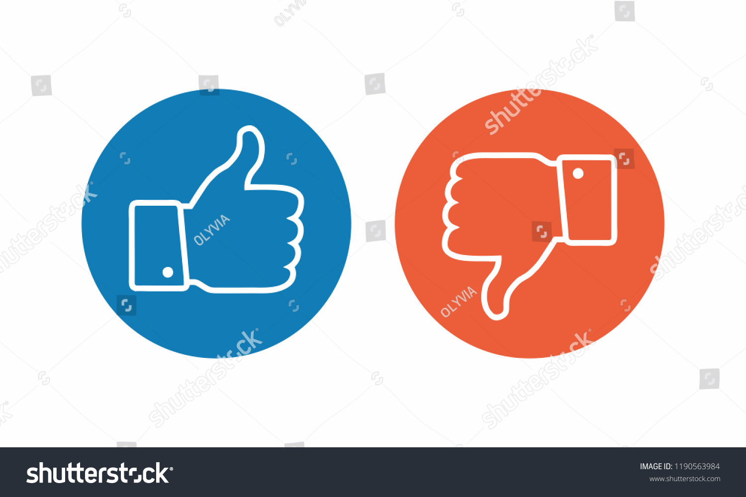 Like Dislike Icon Thumbs Thumbs Downmail Stock Vector (Royalty Free ...