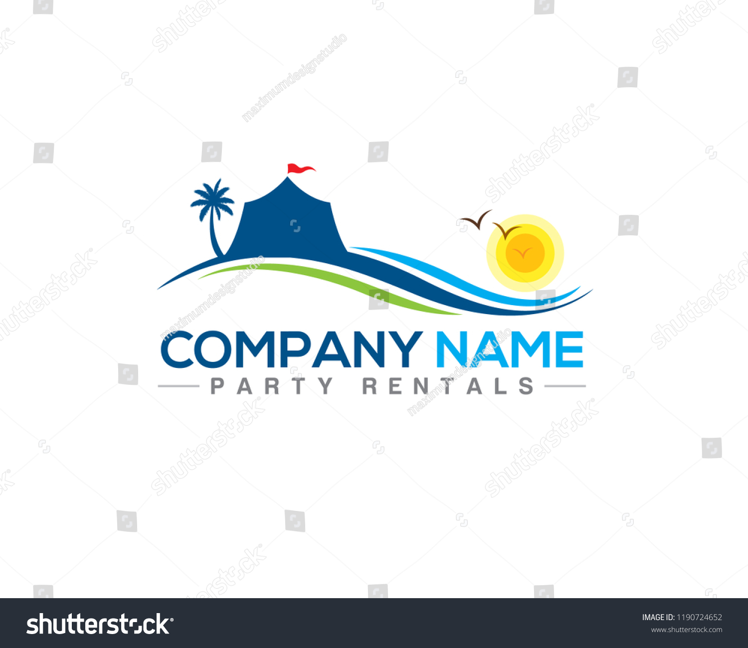 Party Circus Tent Rental Logo Stock Vector (Royalty Free) 1190724652 ...