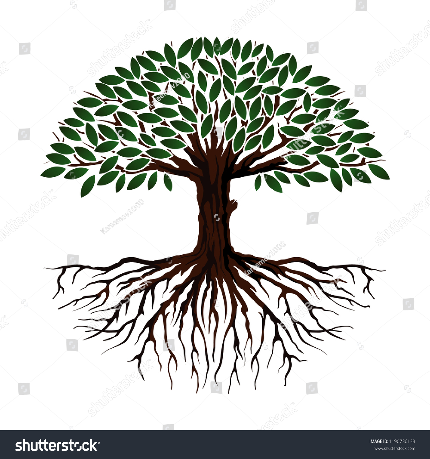 Tree Life Vector Illustration Tree Roots Stock Vector (Royalty Free ...