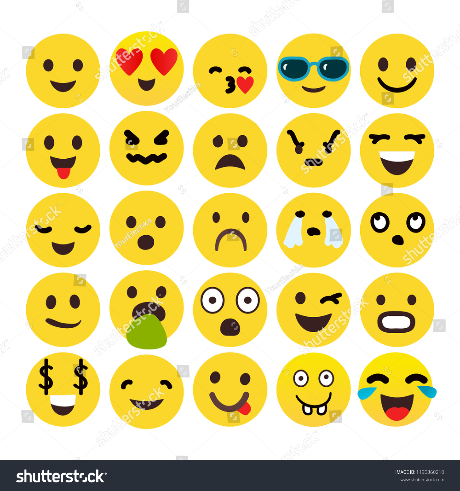 Emotion Communication Chat Elements Includes Such Stock Vector (Royalty ...