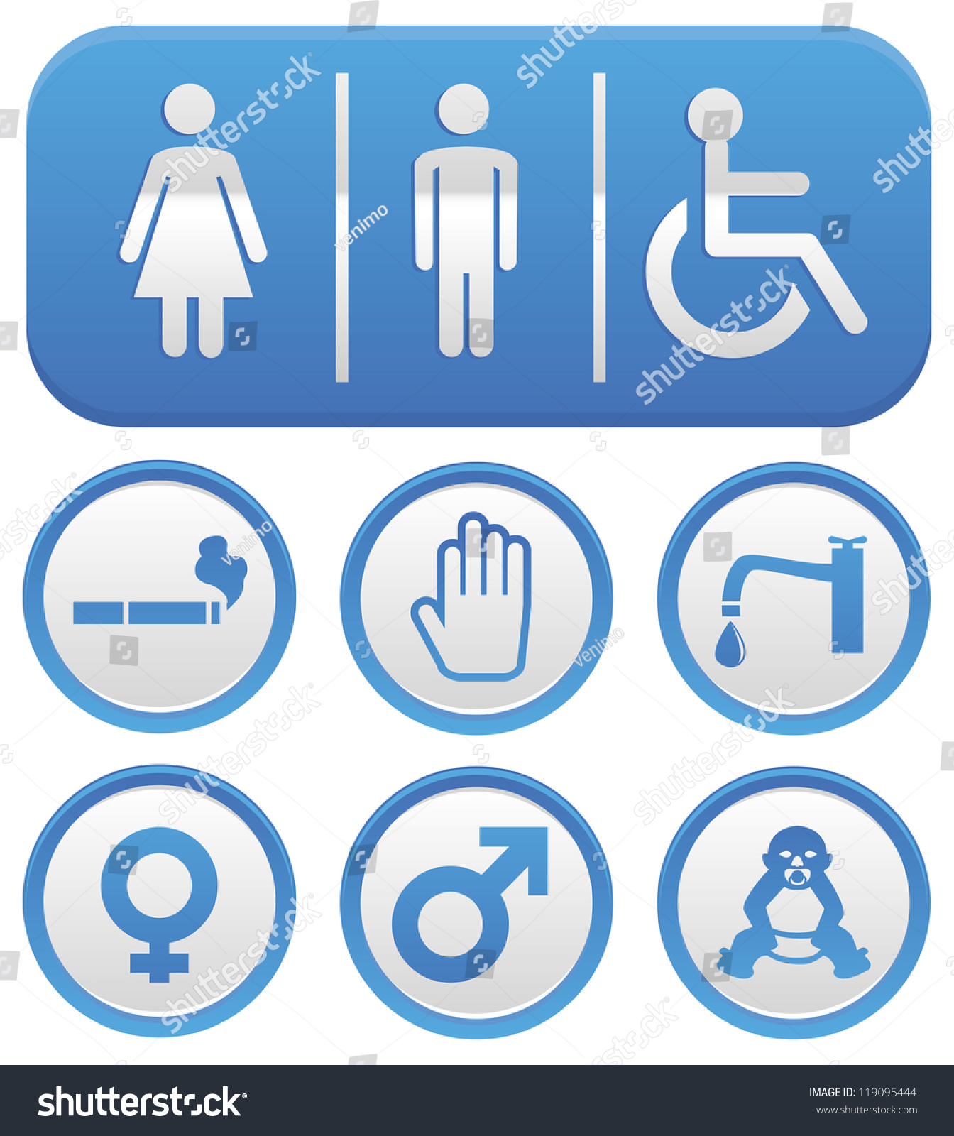 Vector Wc Sign Abstract Icons Blue Stock Vector (Royalty Free ...