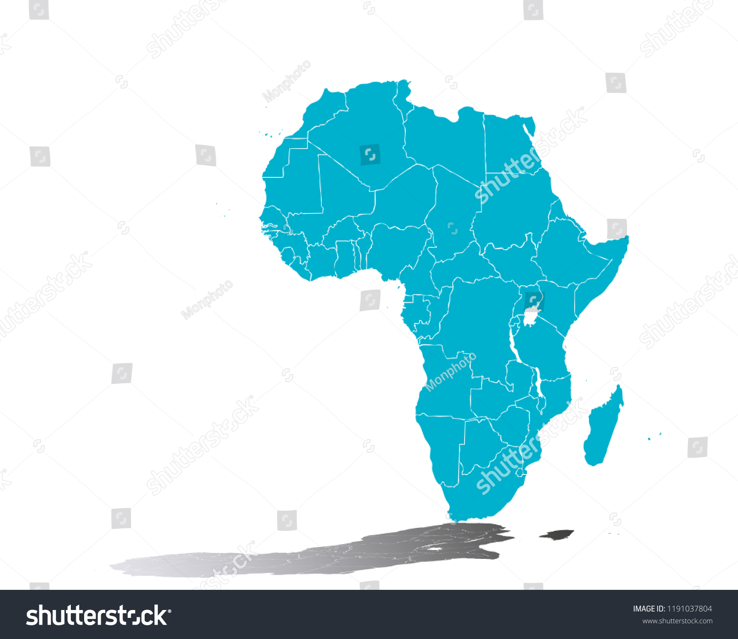 Blue Map Africa Stock Vector Royalty Free 1191037804 Shutterstock 6639