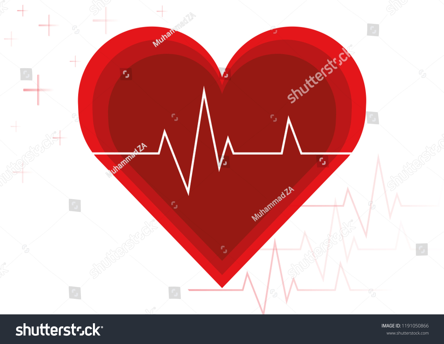 Illustration Vector Hartbeat Heart Beat Pulse Stock Vector (Royalty ...