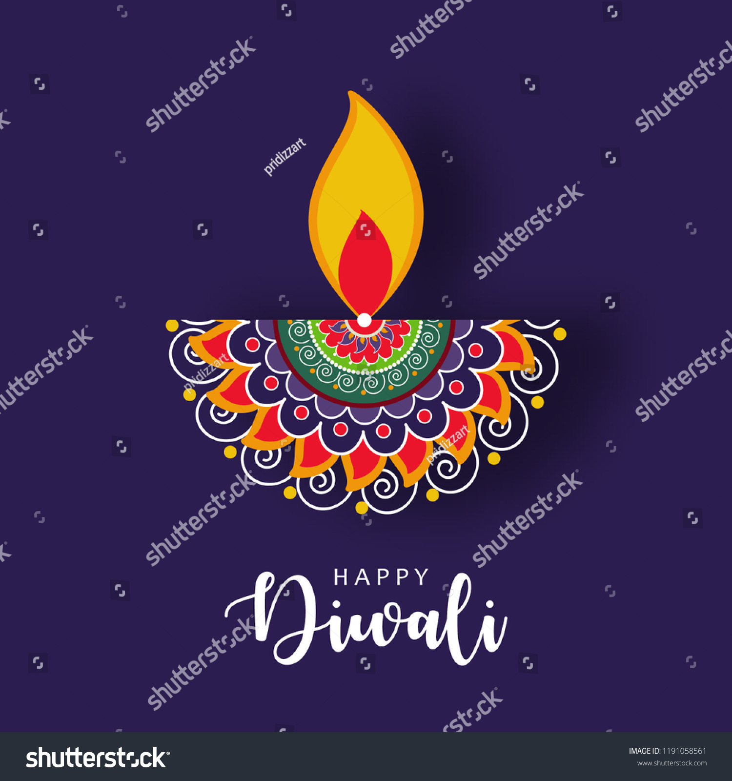 Happy Diwali Wallpaper Design Template Stock Vector (Royalty Free ...