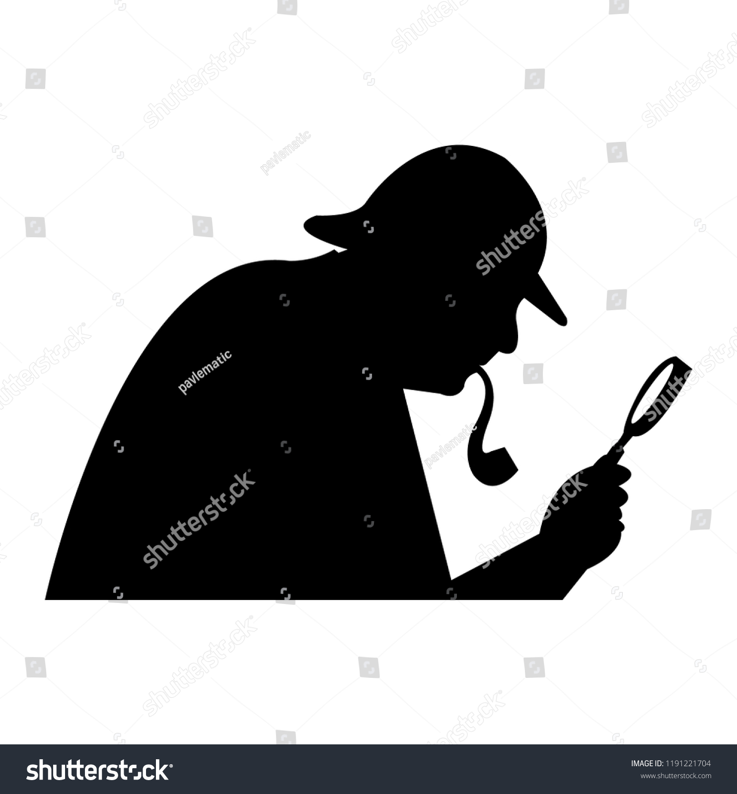 Sherlock Holmes Silhouette Stock Vector (Royalty Free) 1191221704 ...