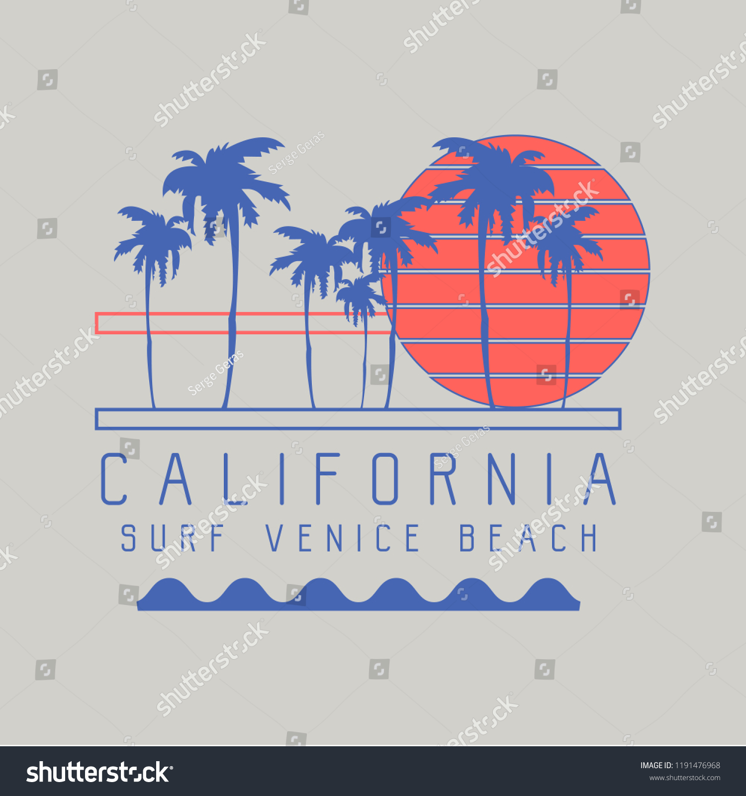 Vector Illustration On Theme Surf Surfing Stock Vector (Royalty Free ...