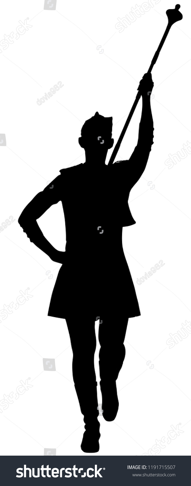 Majorette Performing Vector Silhouette Illustration Beautiful Stock ...